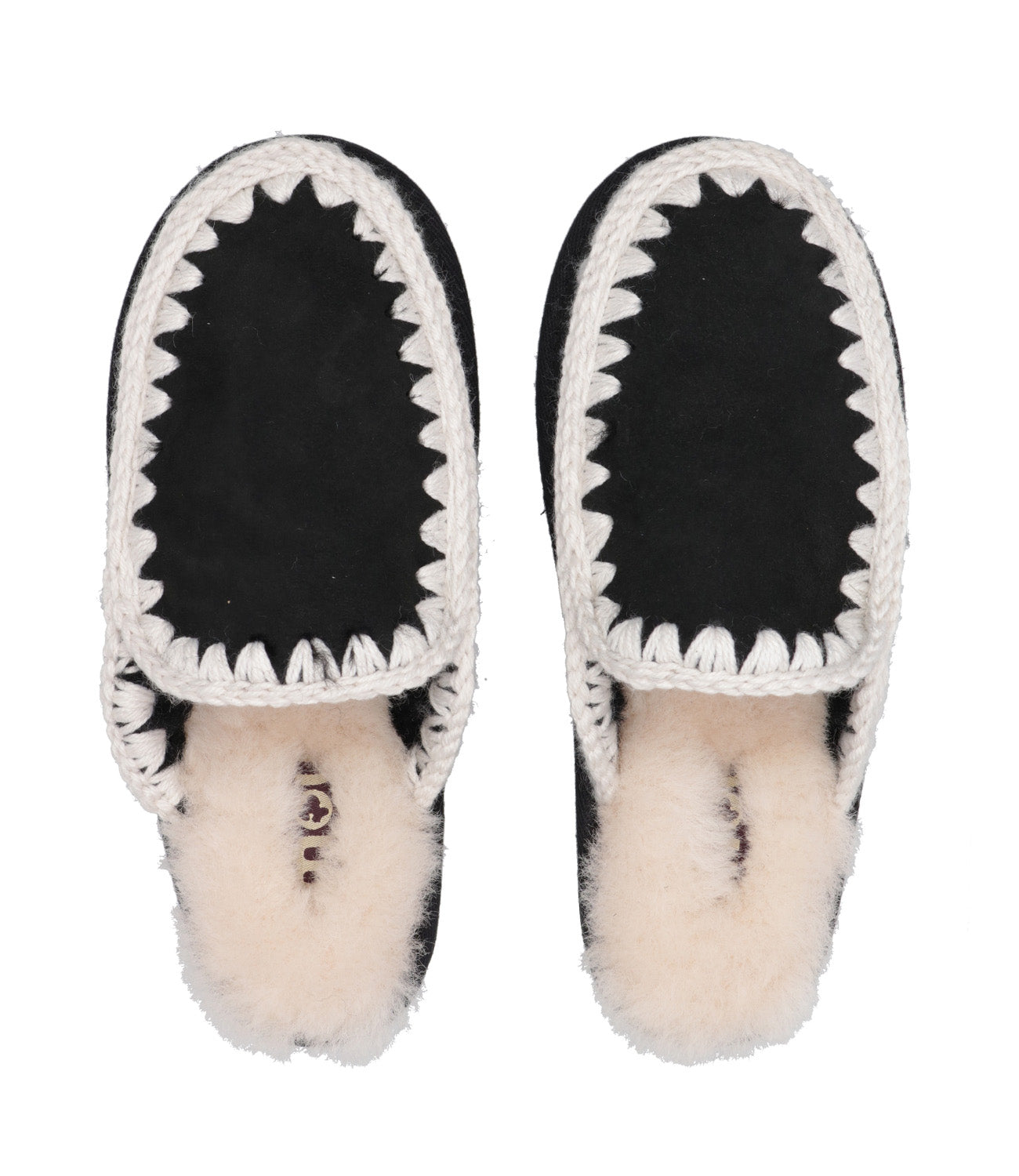 Mou | Sabot Eskimo Slipper Black and White