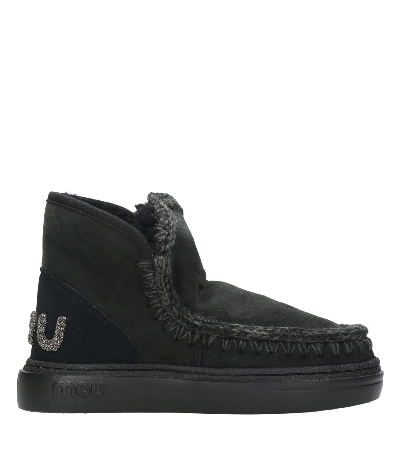 Mou | Tronchetto Eskimo Sneaker Bold Glitter Logo Nero