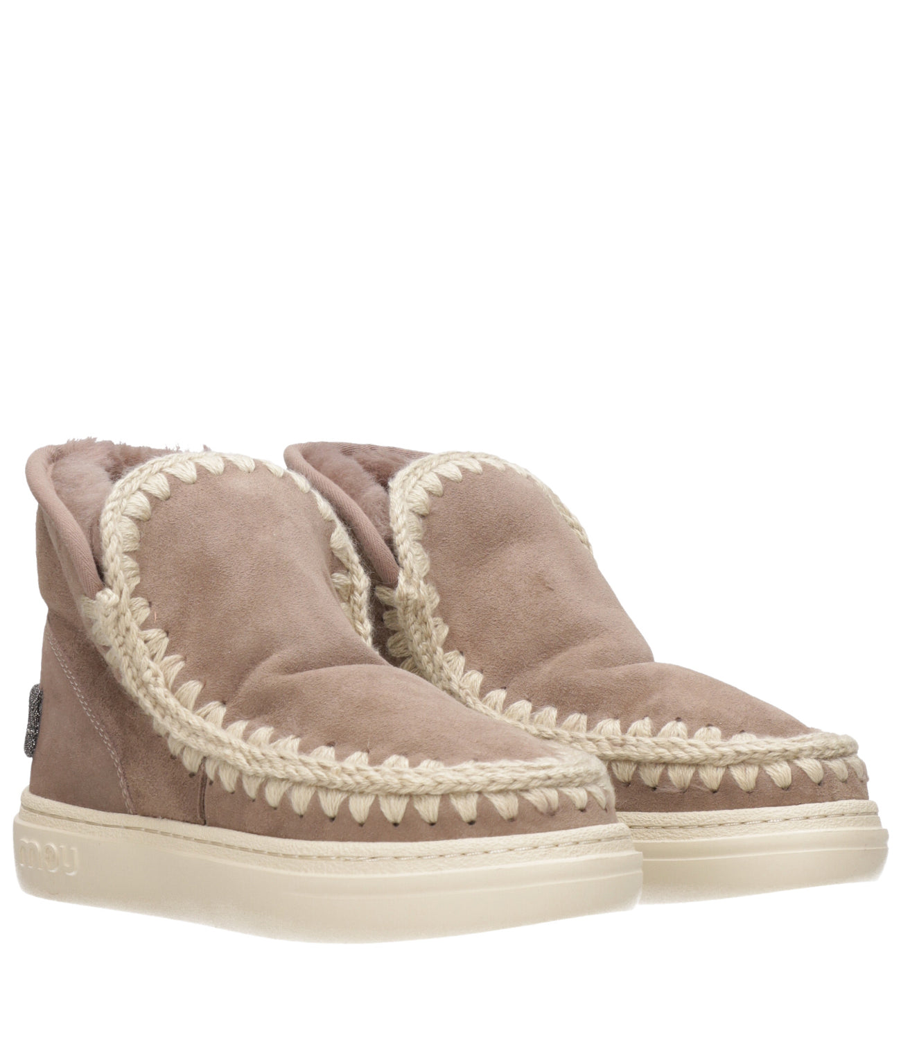 Mou | Tronchetto Eskimo Sneaker Bold Glitter Logo Tortora