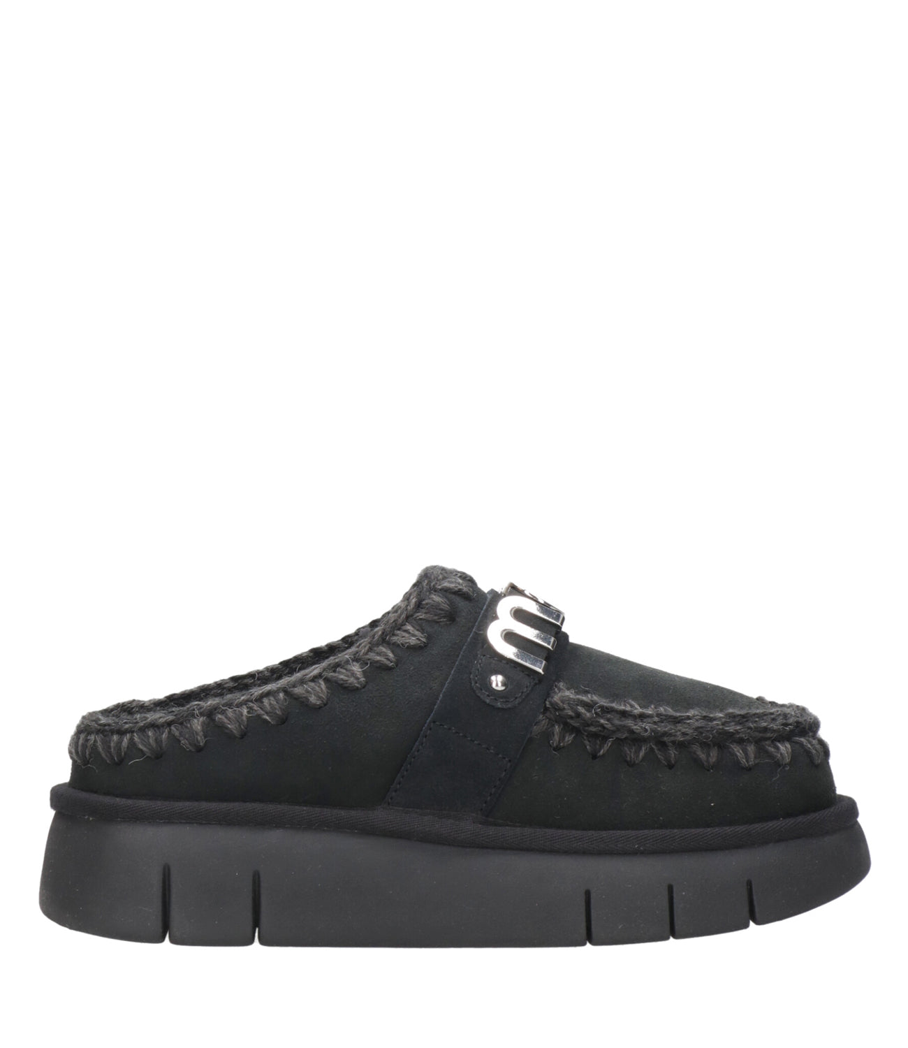 Mou | Sabot Bounce Clog Metal Logo Nero