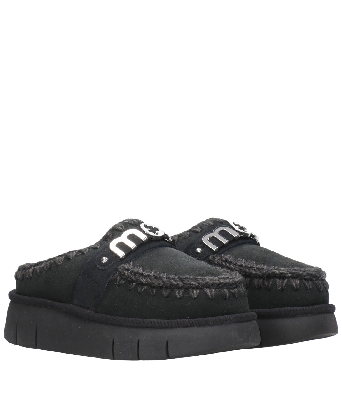 Mou | Sabot Bounce Clog Metal Logo Black