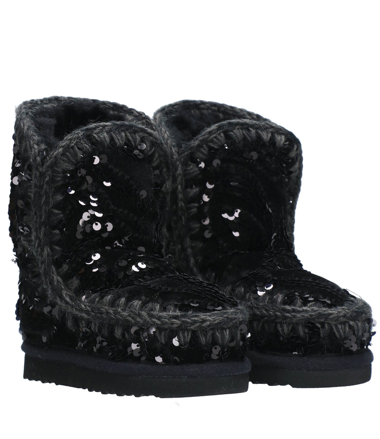 Mou Kids | Tronchetto Eskimo kid velvet glamour sequins Nero