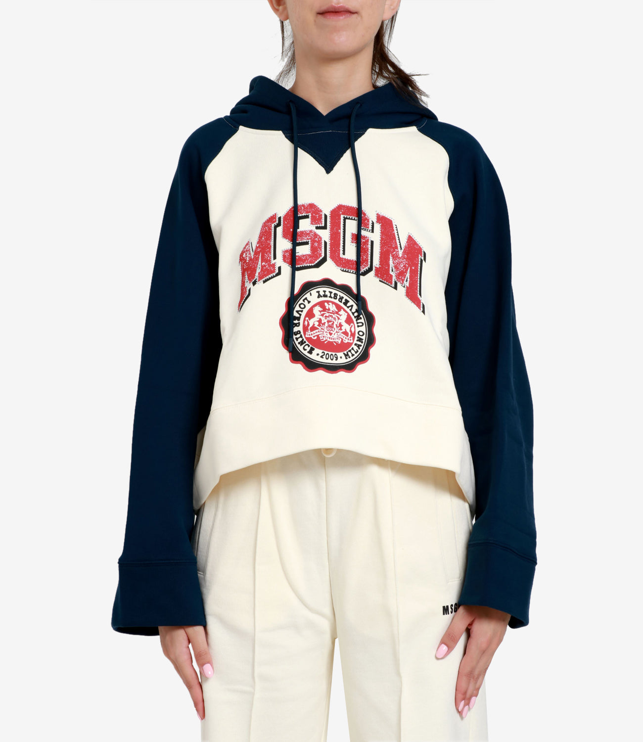 MSGM | Cream and Blue Sweatshirt