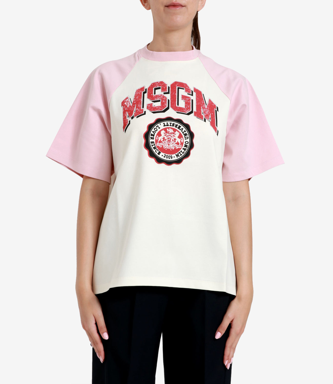 MSGM | Cream and Pink T-Shirt