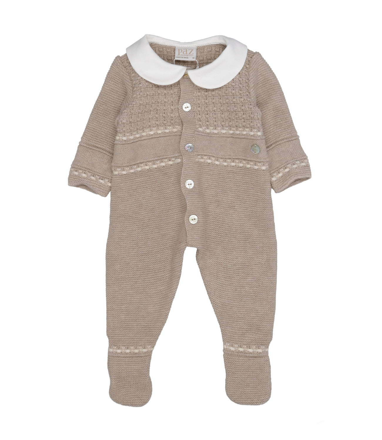 Paz Rodriguez | Ecru and Cream Sleepsuit