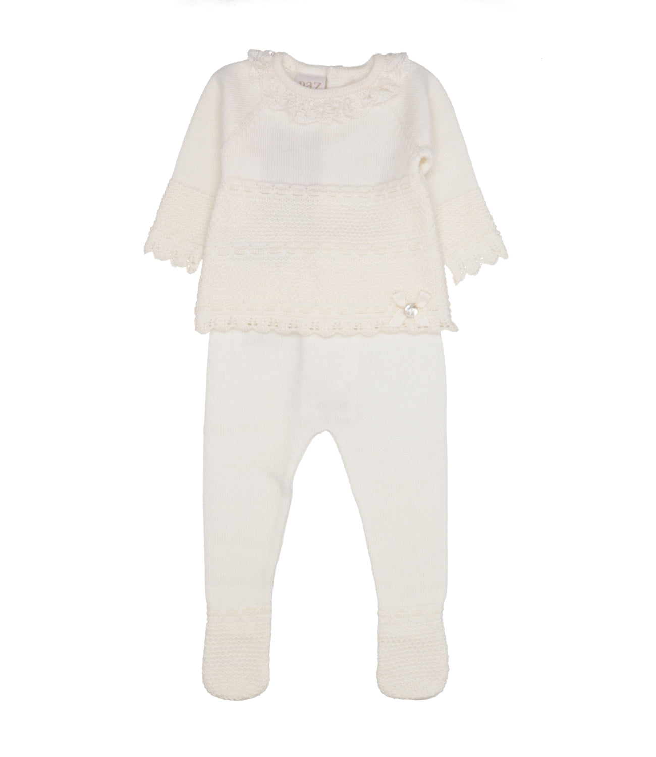 Paz Rodriguez | Set Maglia e Pantalone Crema e Beige