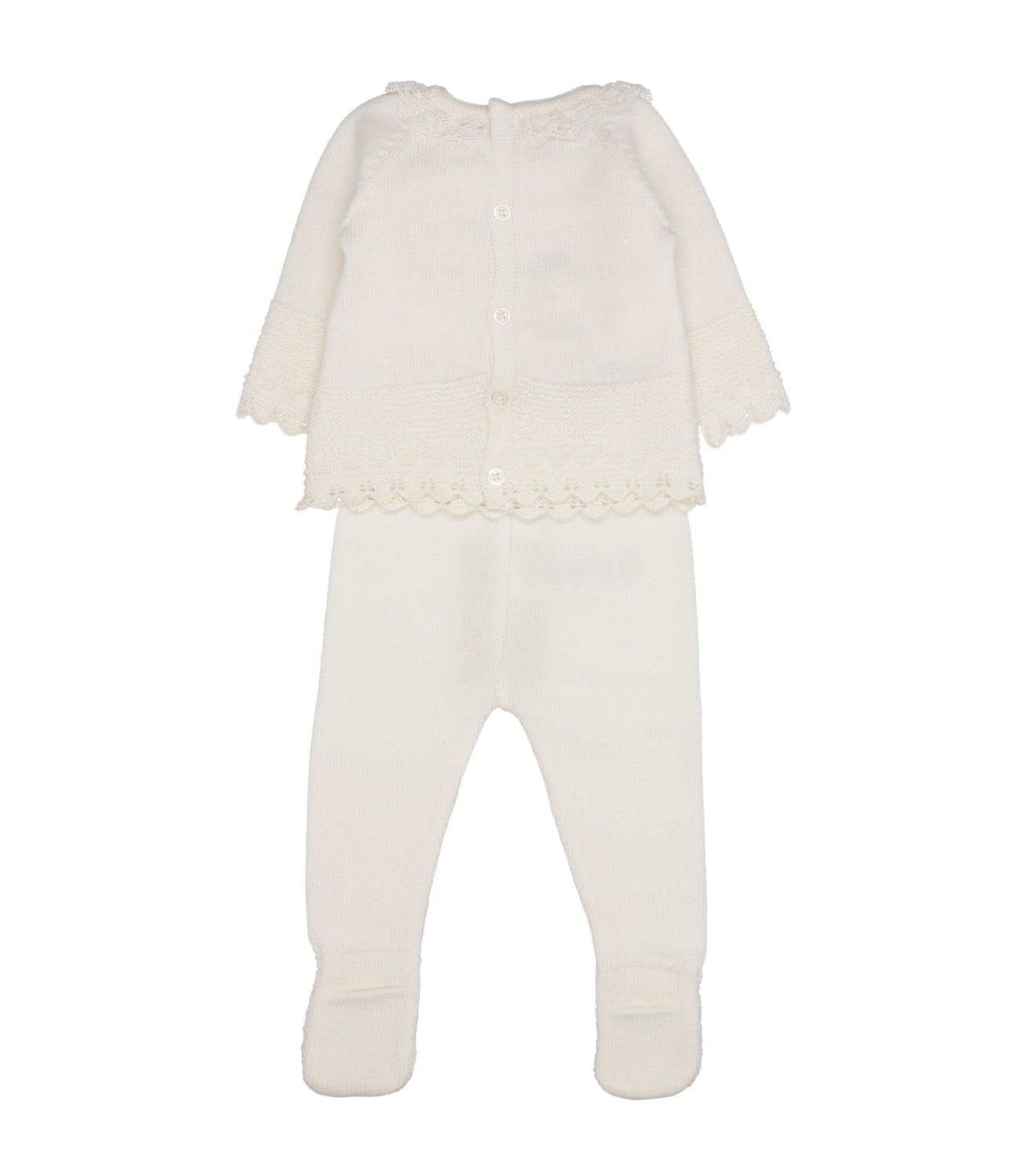 Paz Rodriguez | Cream and Beige Sweater and Pant Set