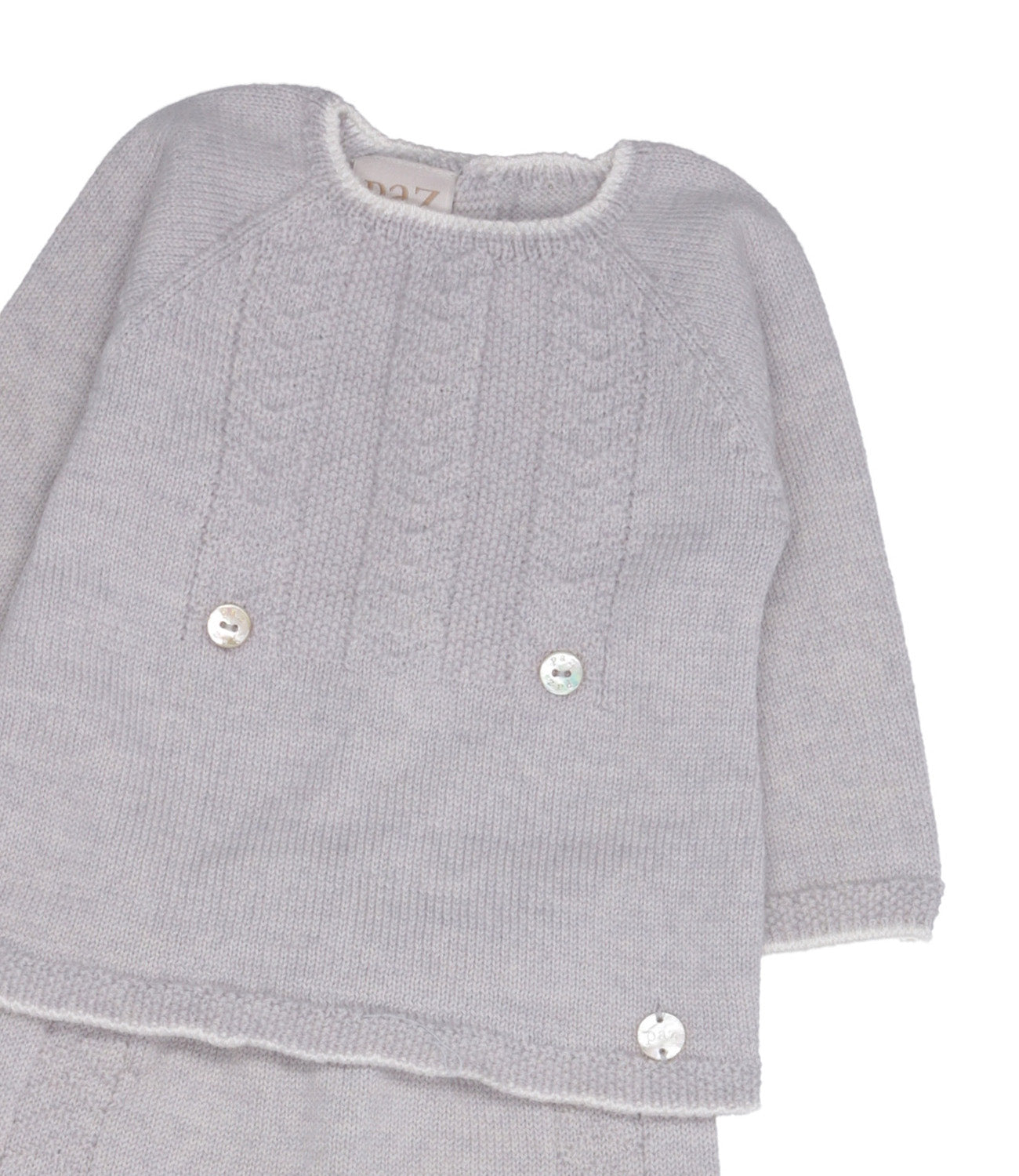 Paz Rodriguez | Pearl Grey Sweater and Pant Set