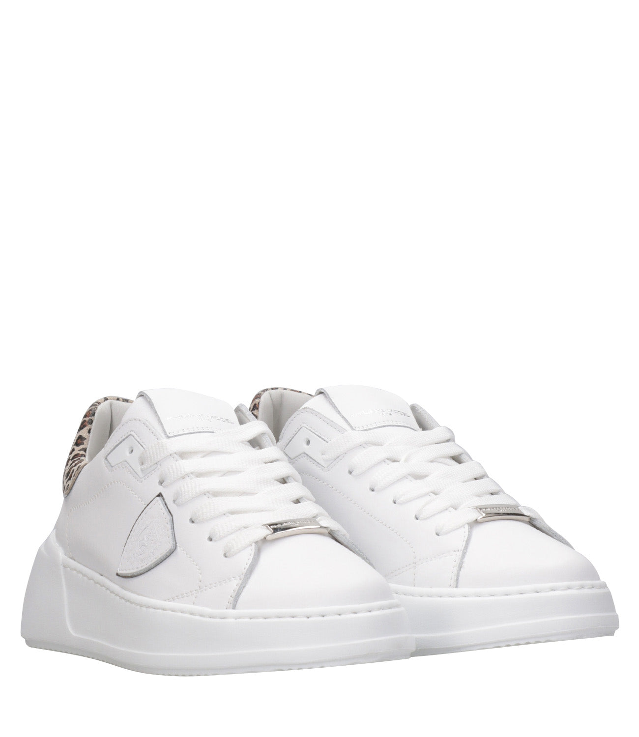 Philippe Model | Sneakers Tres Temple Low Bianco e Leopardo