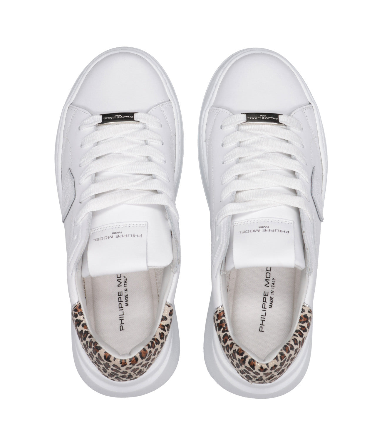 Philippe Model | Sneakers Tres Temple Low Bianco e Leopardo