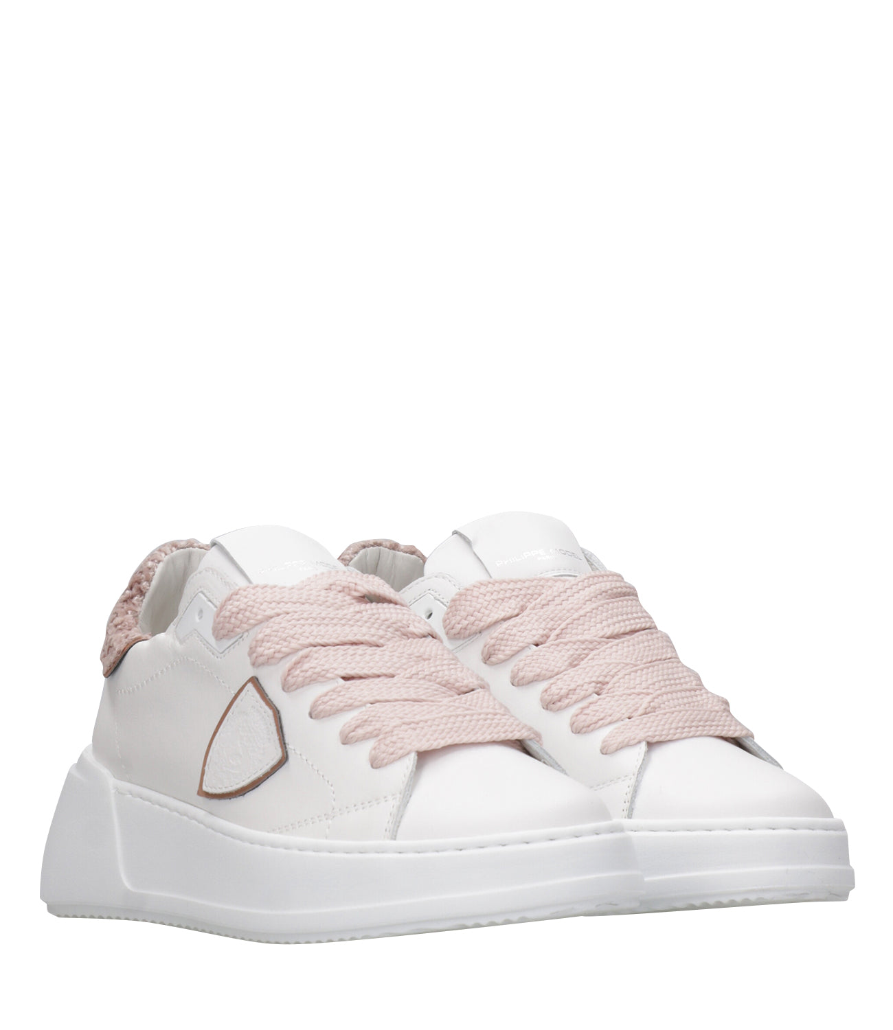 Philippe Model | Sneakers Tres Temple Low Bianco e Rosa