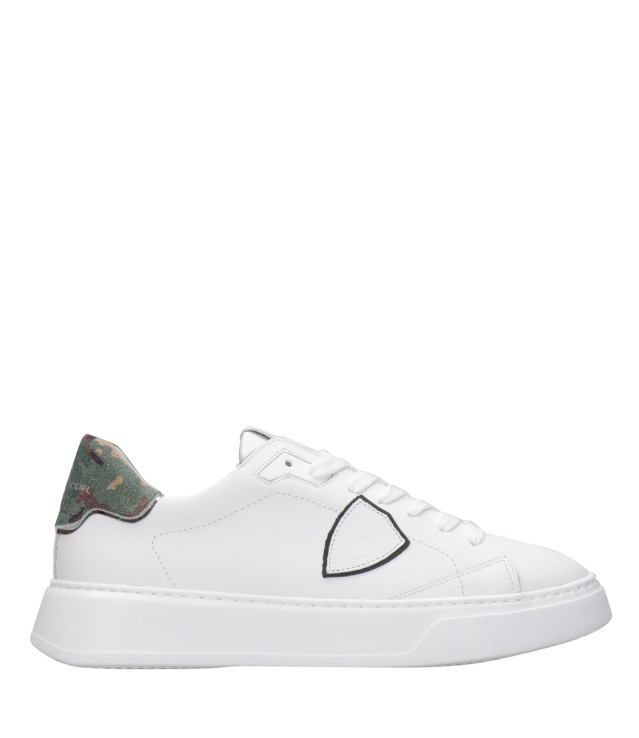 Philippe Model | Temple Low White and Camouflage Sneakers