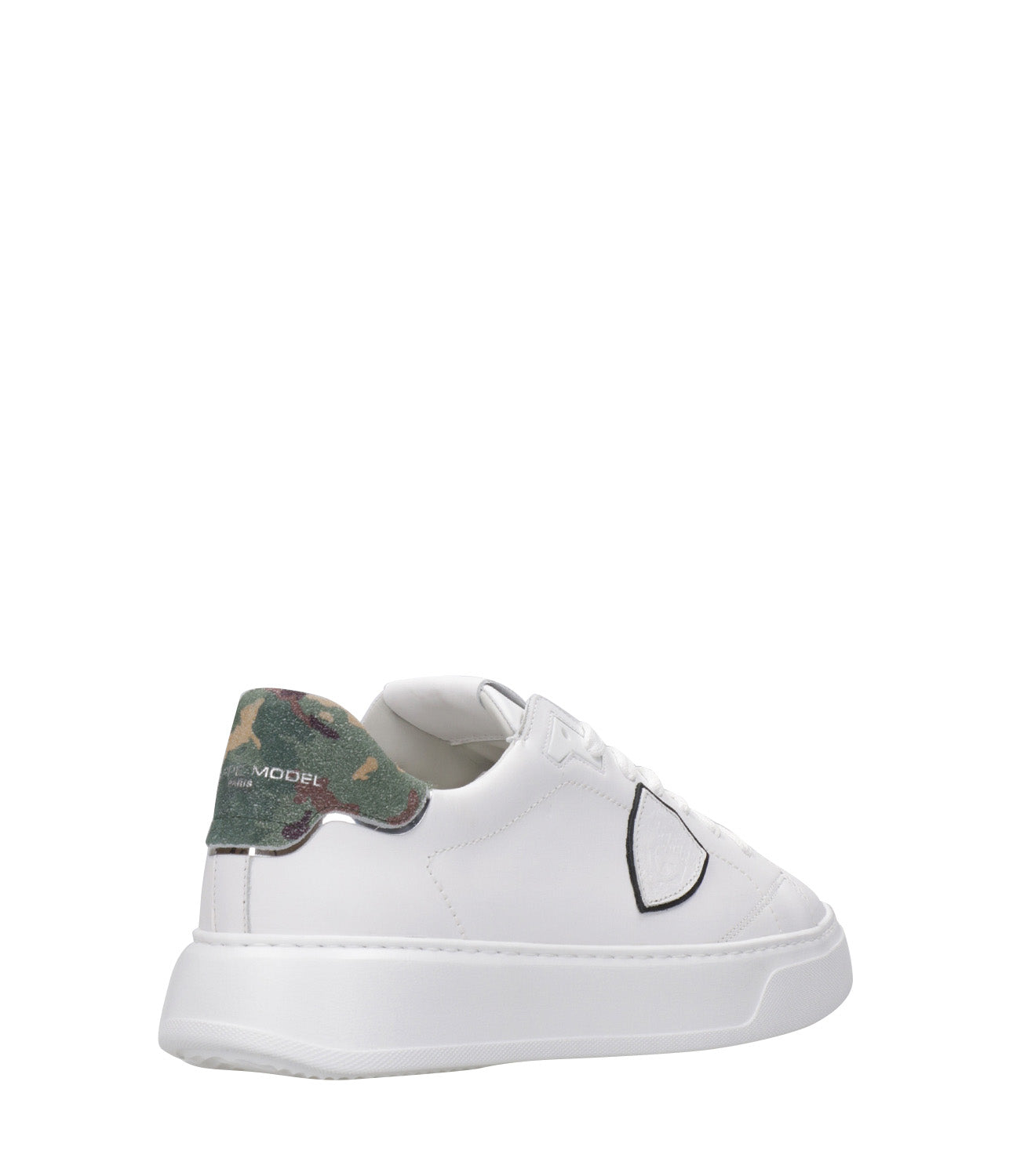 Philippe Model | Temple Low White and Camouflage Sneakers