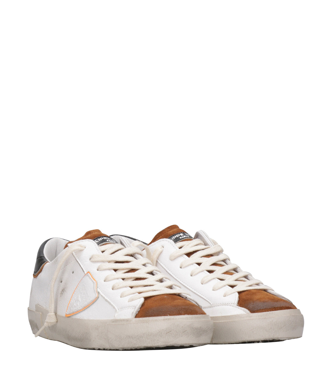 Philippe Model Sneakers Prsx Low White and Cognac