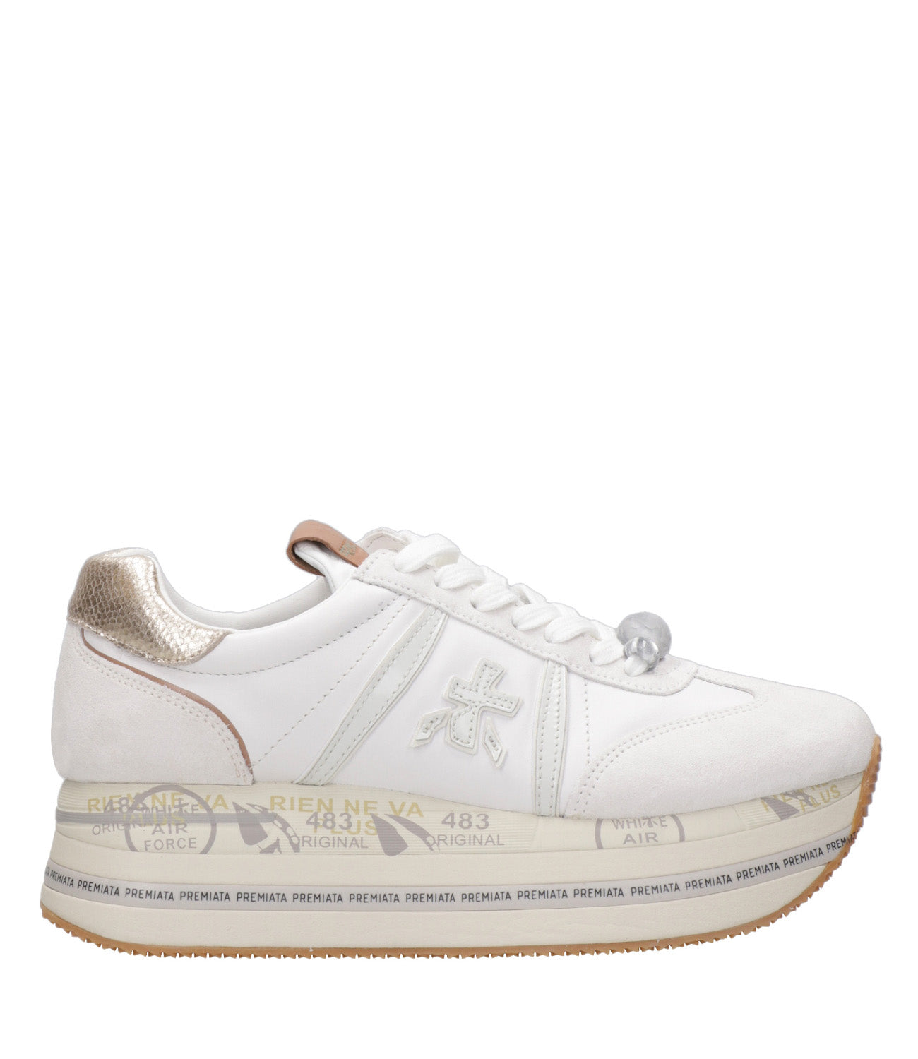 Premiata | Beth 7037 White and Orchid Sneakers