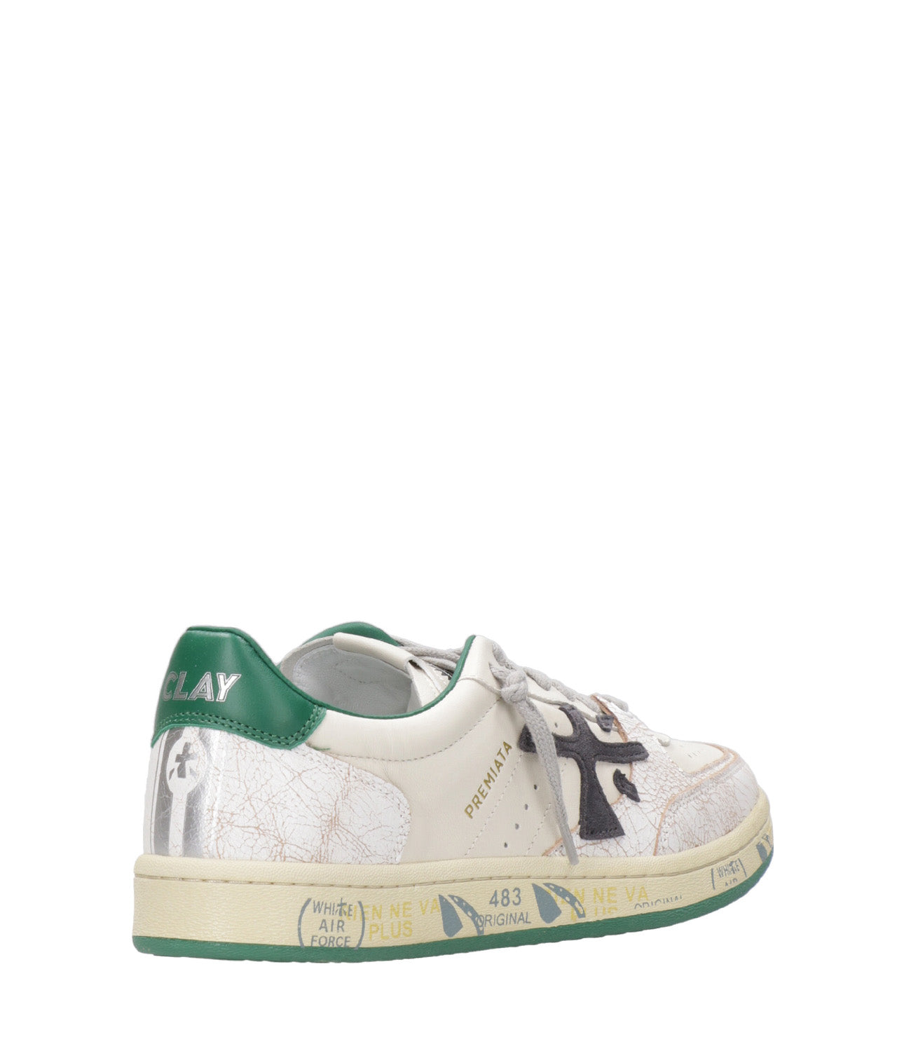 Premiata | Sneakers BsktClay 6778 Cream and Green