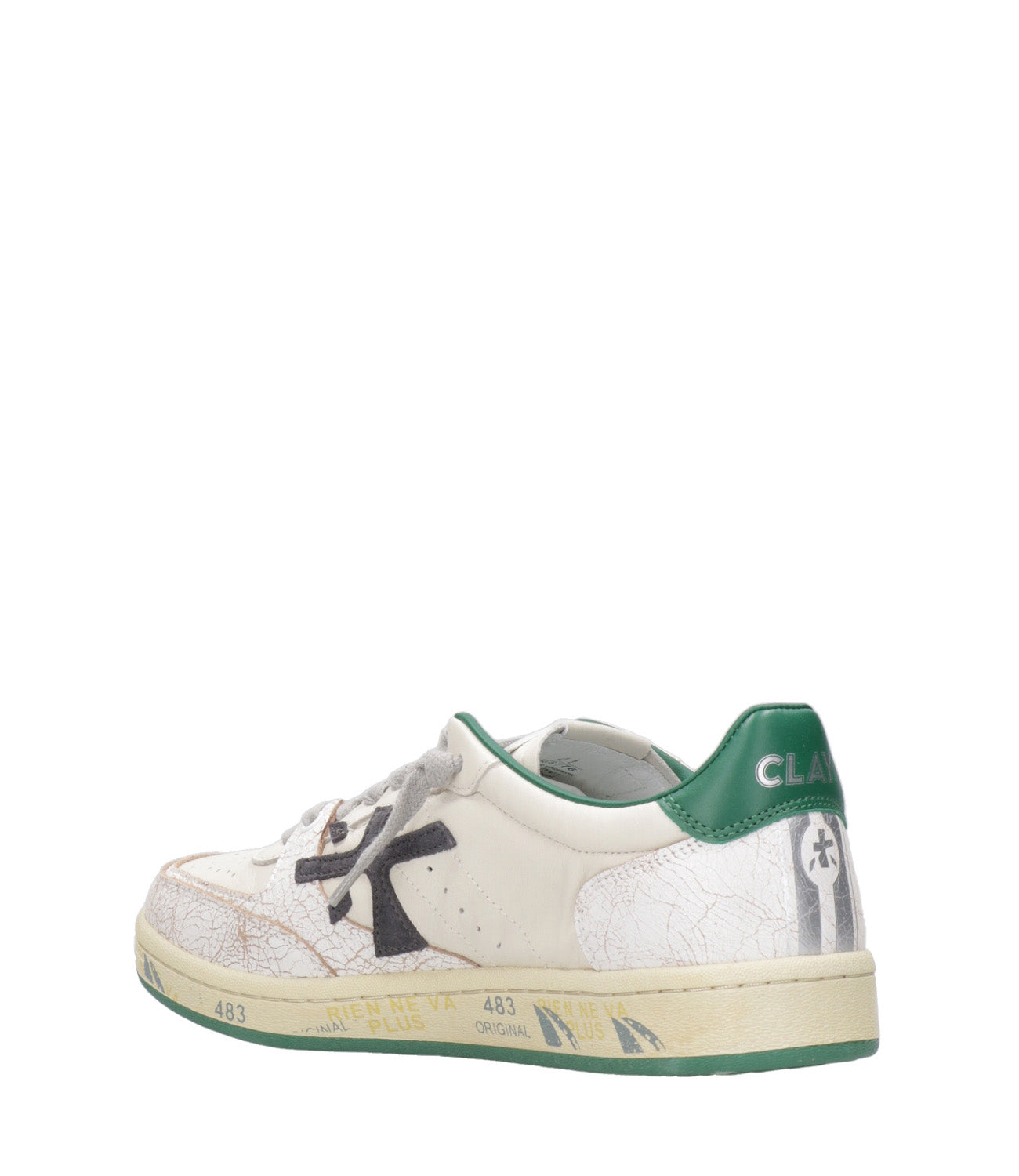 Premiata | Sneakers BsktClay 6778 Cream and Green