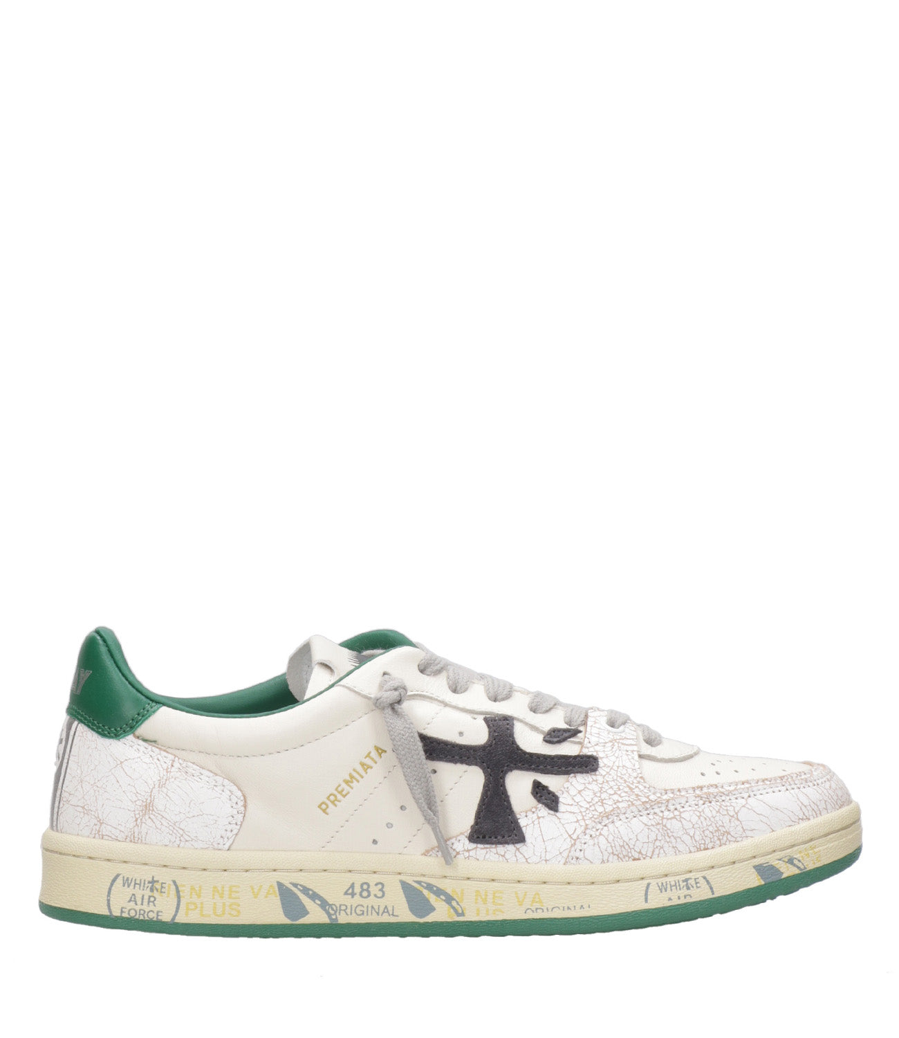 Premiata | Sneakers BsktClay 6778 Cream and Green