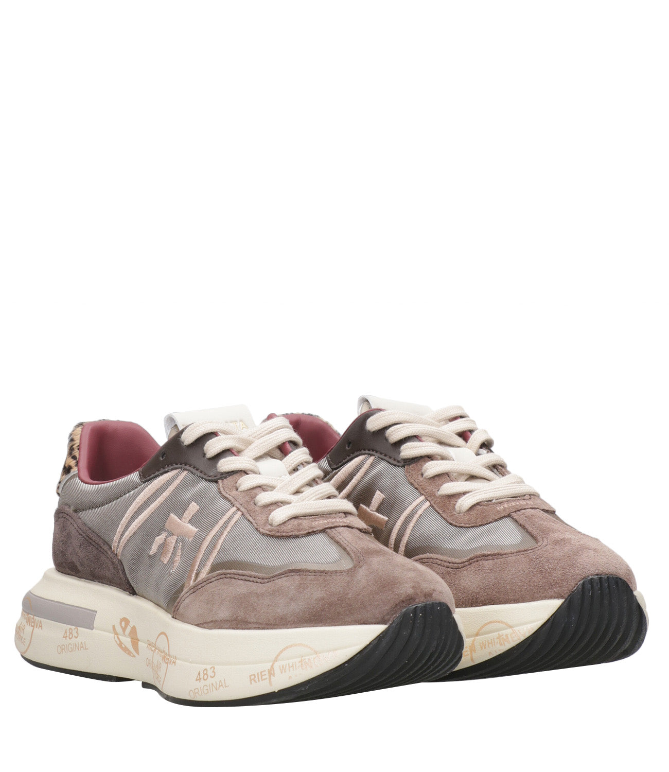 Premiata | Cassie 7003 Tobacco and Dark Grey Sneakers