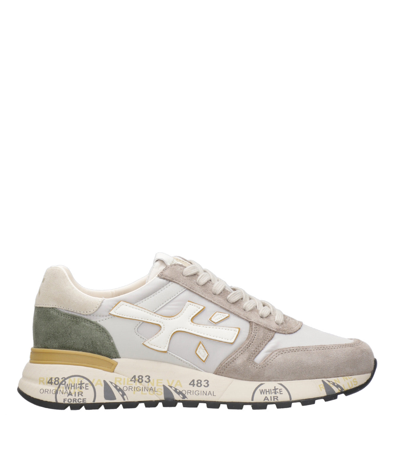 Premiata | Mick 6871 Ivory and Military Sneakers