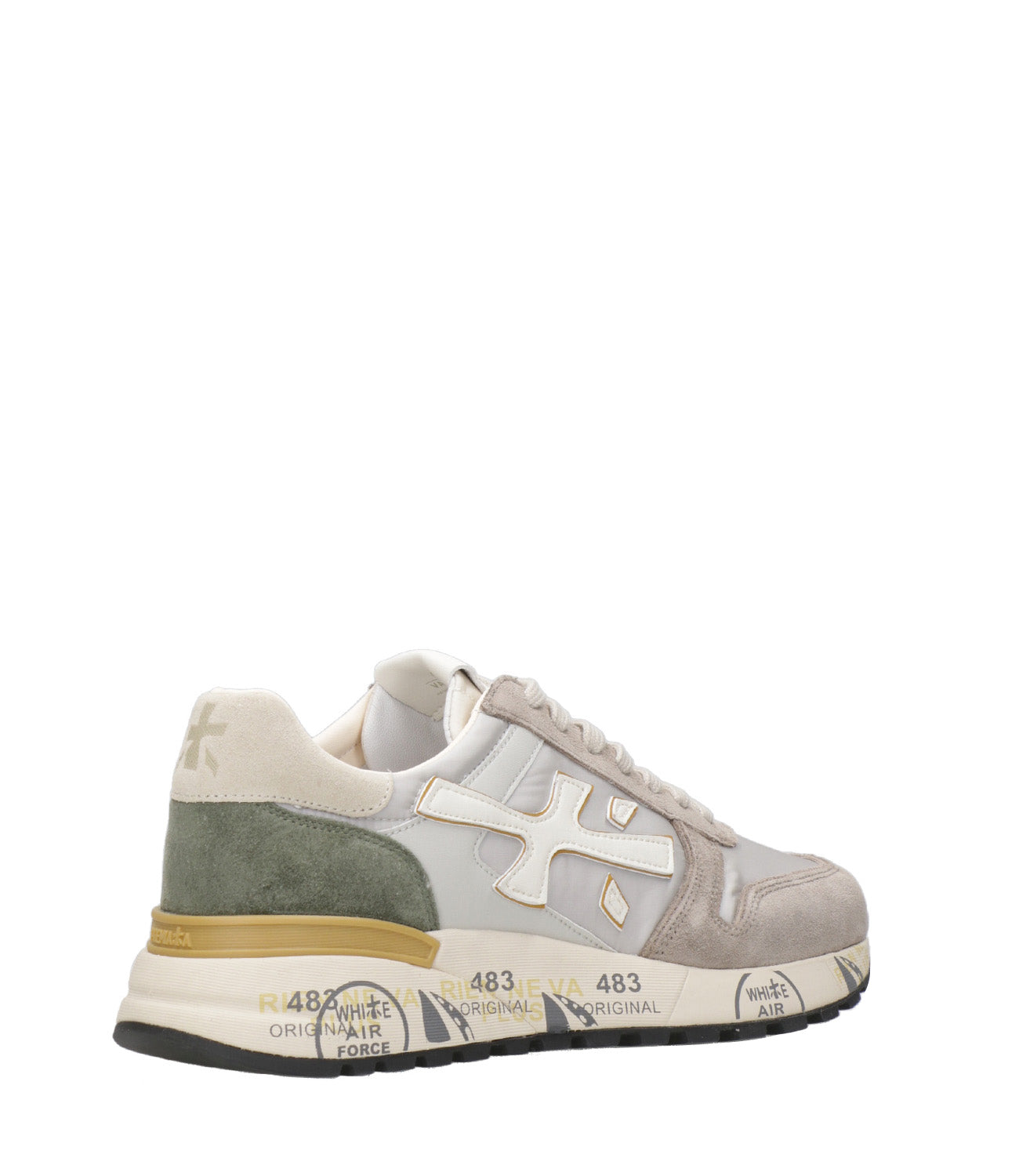 Premiata | Mick 6871 Ivory and Military Sneakers