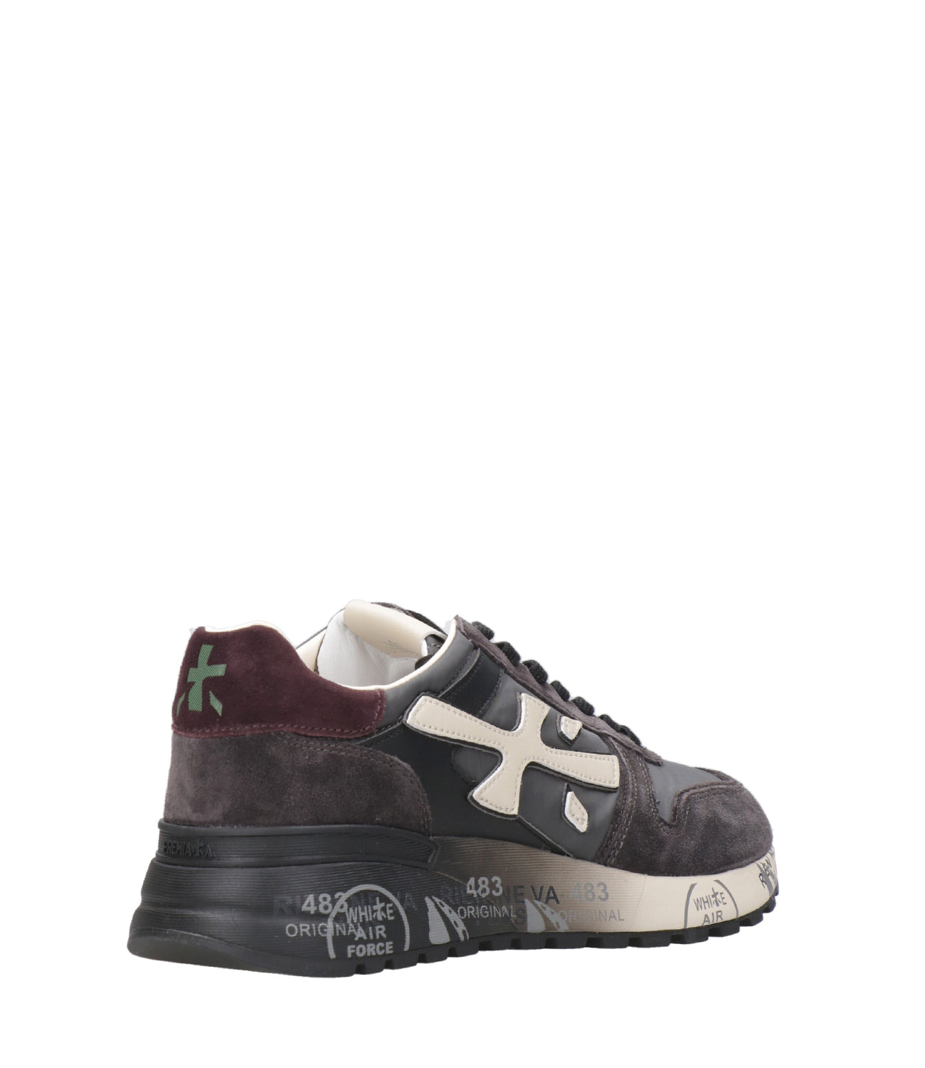 Premiata | Mick 6872 Grey and Bordeaux Sneakers