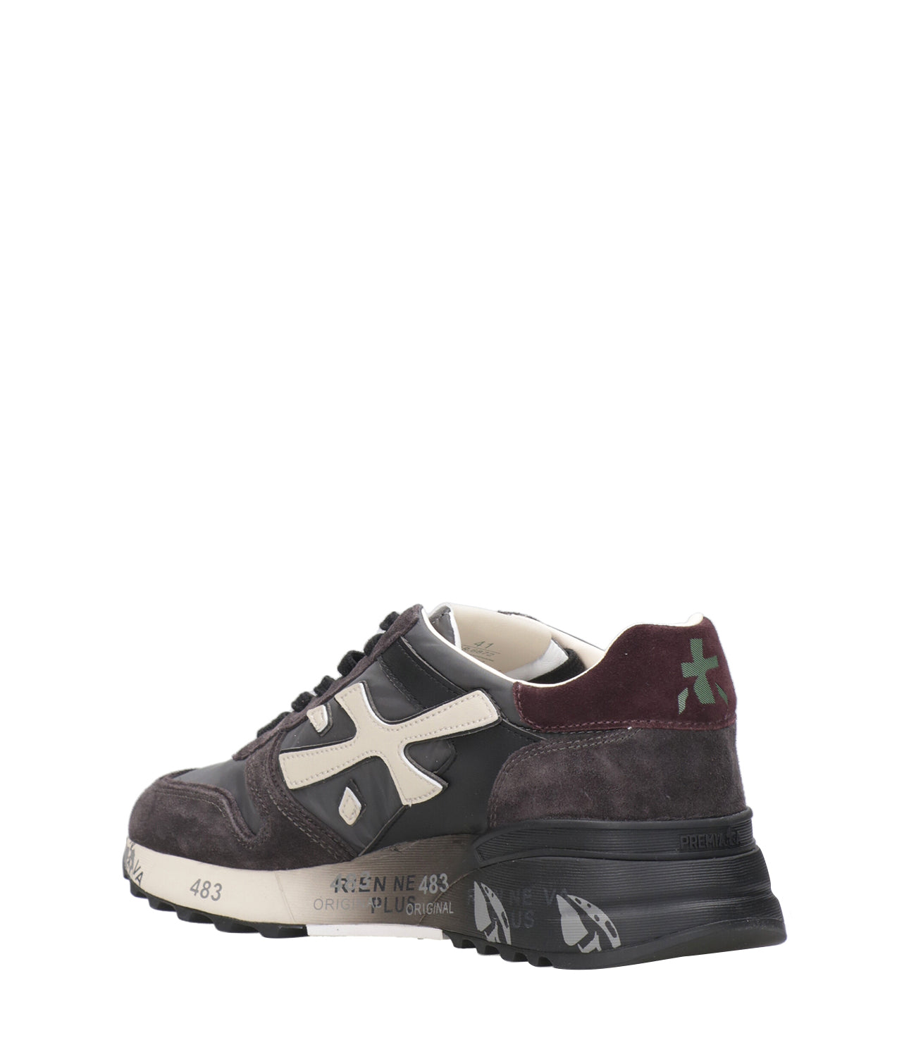 Premiata | Mick 6872 Grey and Bordeaux Sneakers