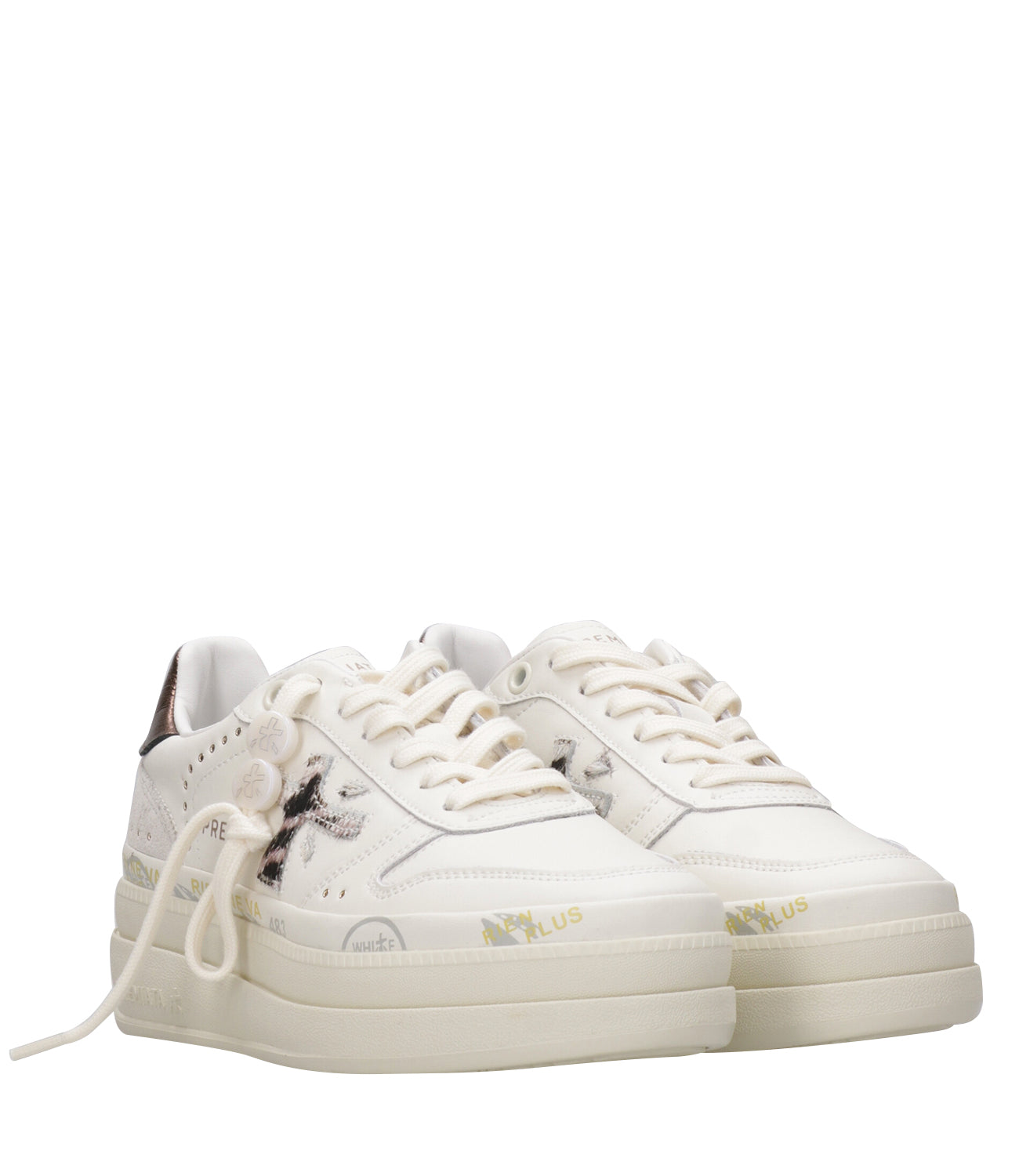 Premiata | Micol 7035 White and Bronze Sneakers