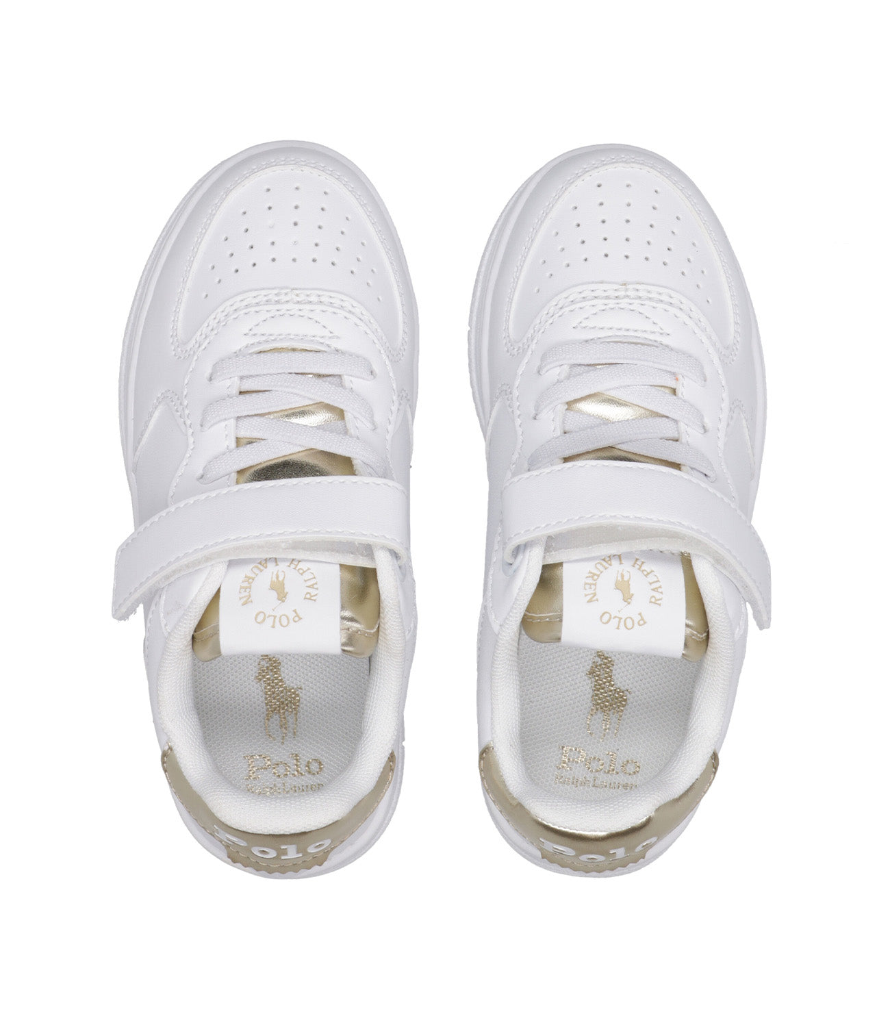 Ralph Lauren Childrenswear | Sneakers Masters Court PS White and Gold