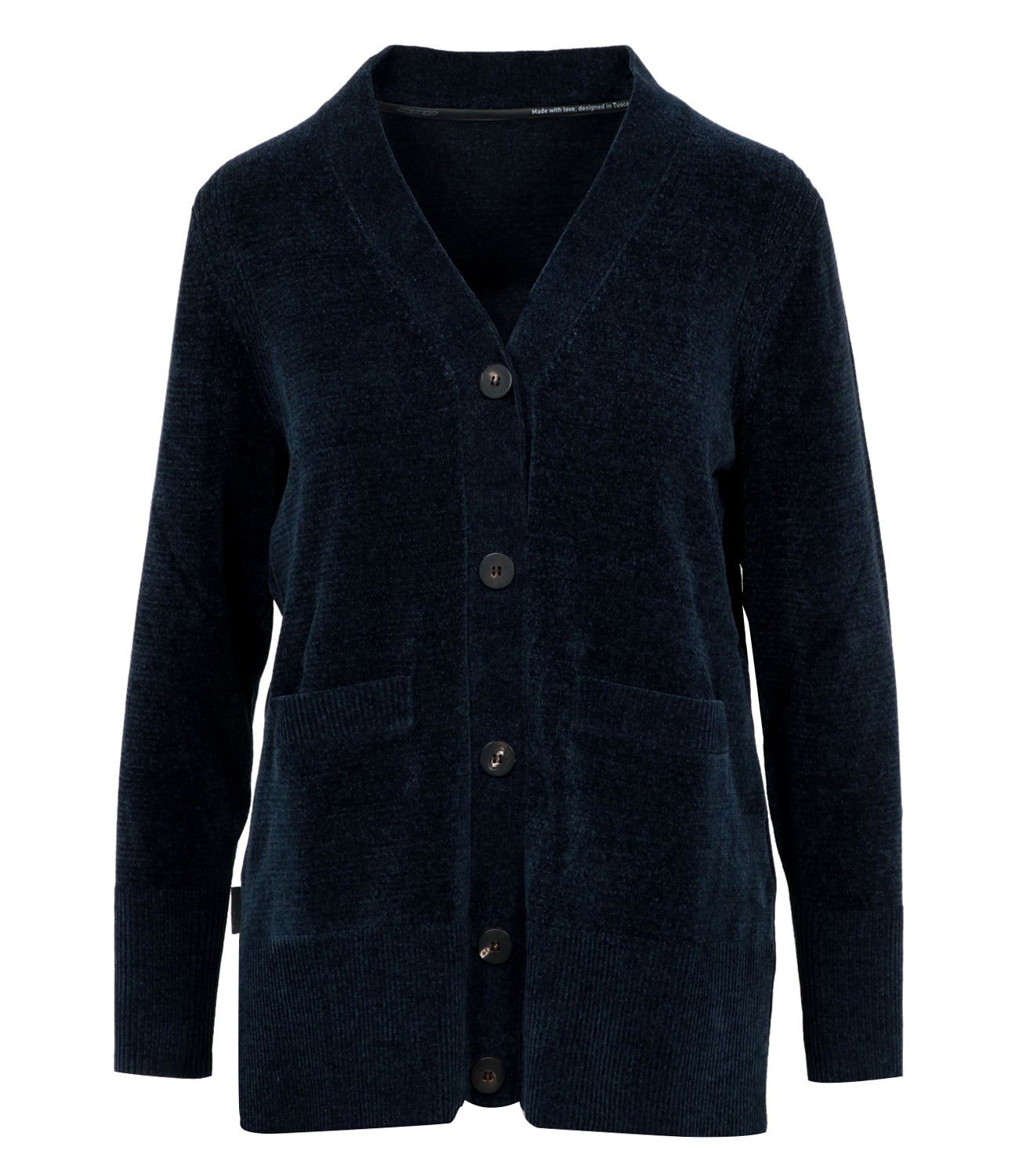 RRD | Cardigan Velvet vent knit Blu nero