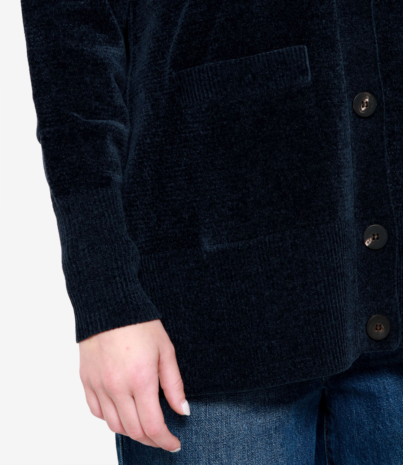 RRD | Cardigan Velvet vent knit Blu nero