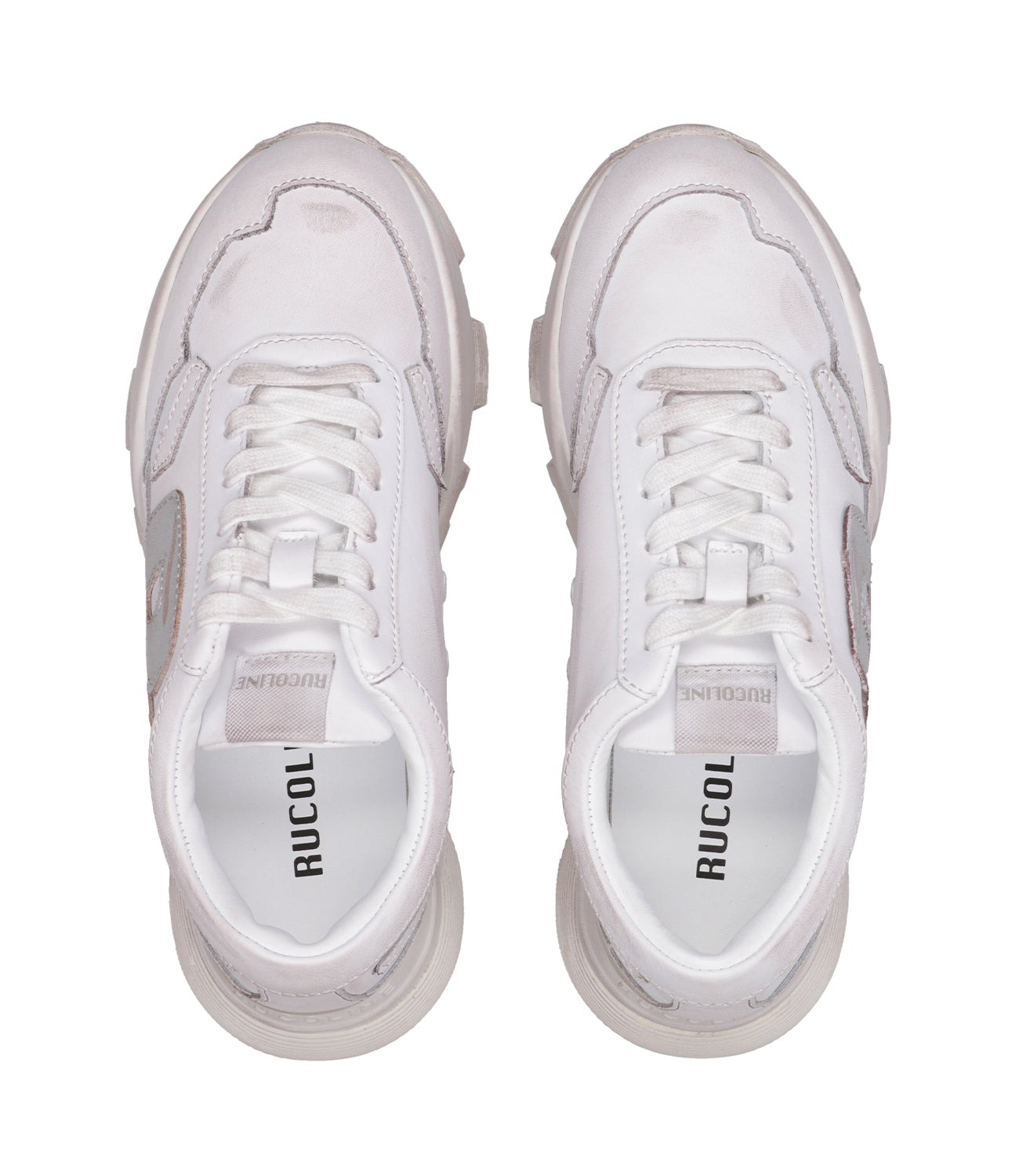 Rucoline | Aki White and Silver Sneakers