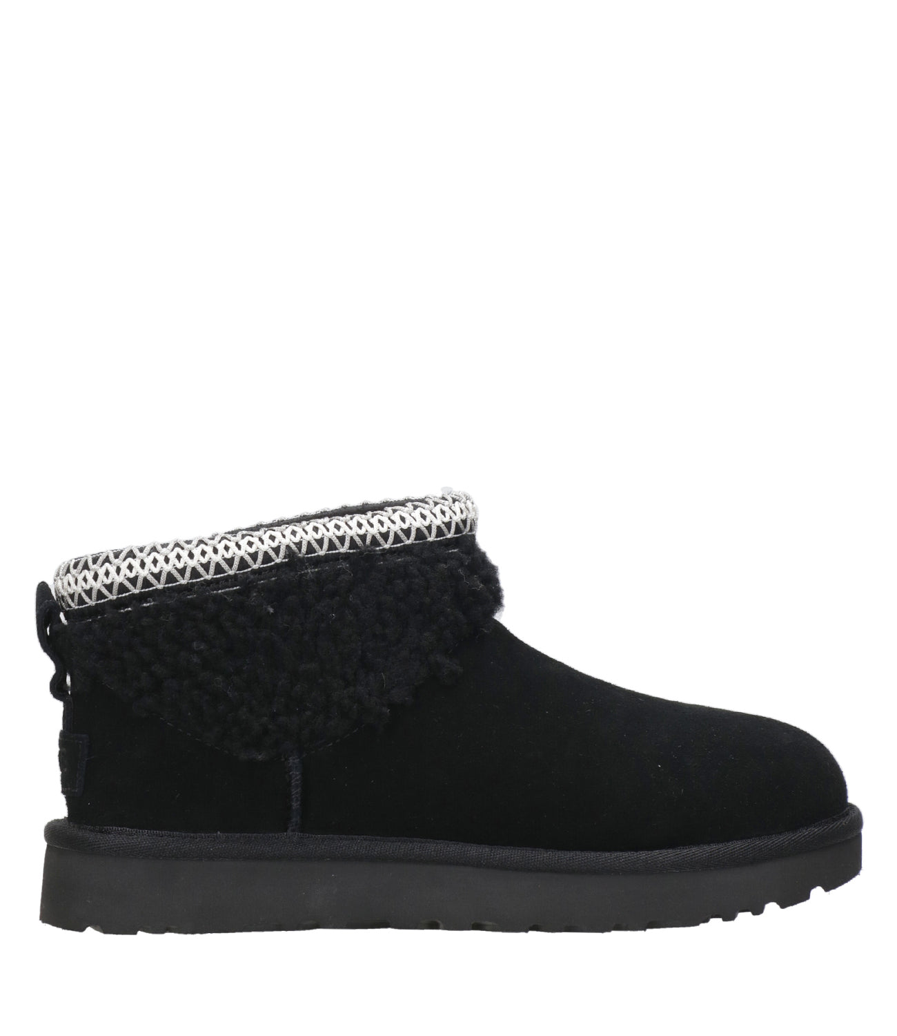 UGG | Classic Ultra Mini Maxi Curly Black Ankle Boot