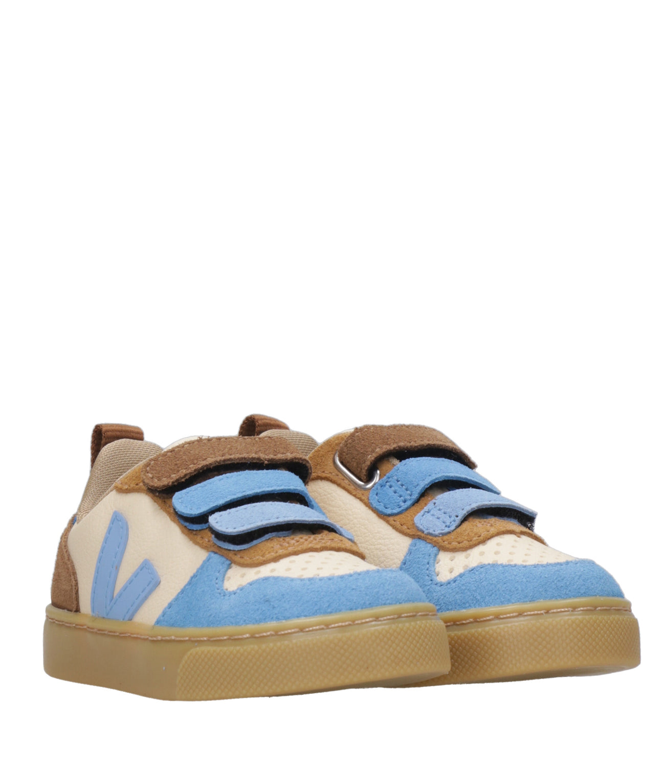 Veja Kids | Sneakers Small V-10 Crema Azzurro e Cammello