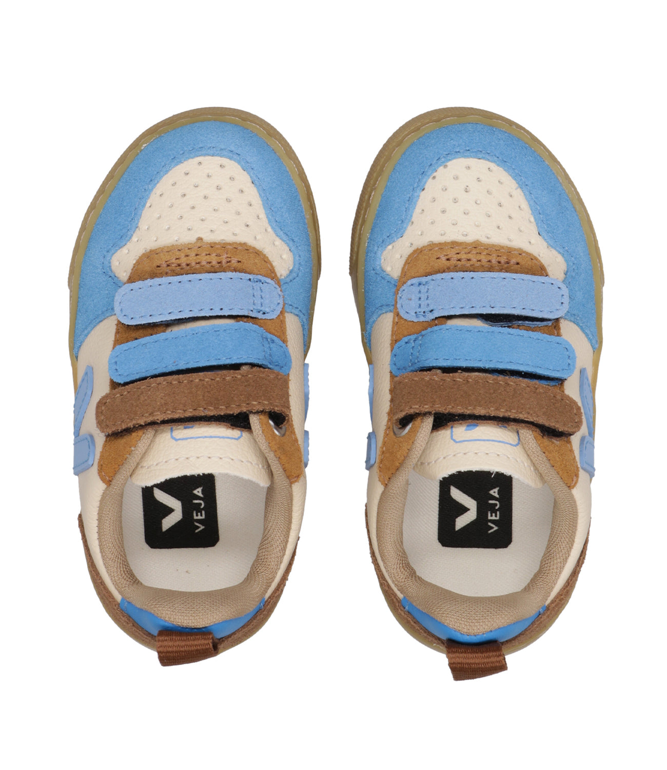 Veja Kids | Sneakers Small V-10 Crema Azzurro e Cammello