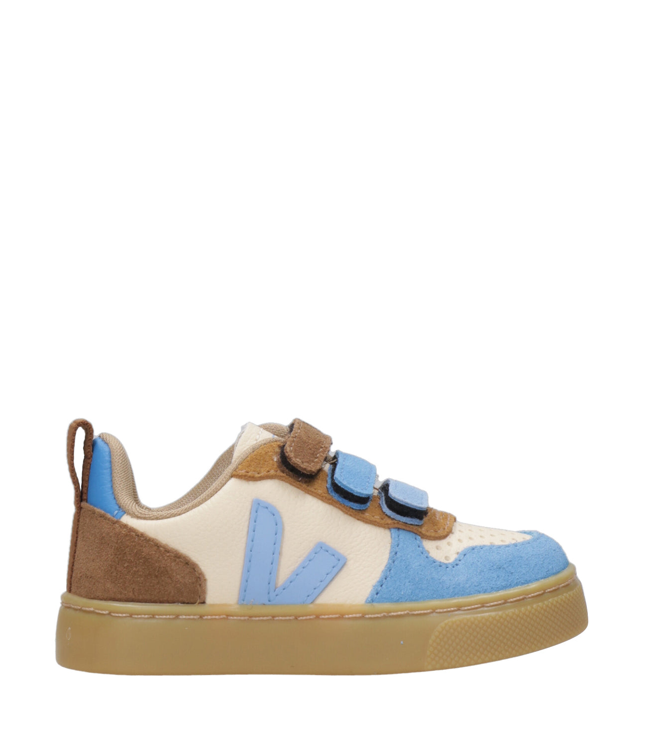 Veja Kids | Sneakers Small V-10 Crema Azzurro e Cammello