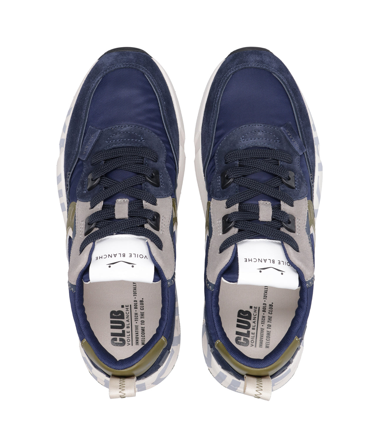 Voile Blanche | Sneakers Club01 Navy Blue and Grey