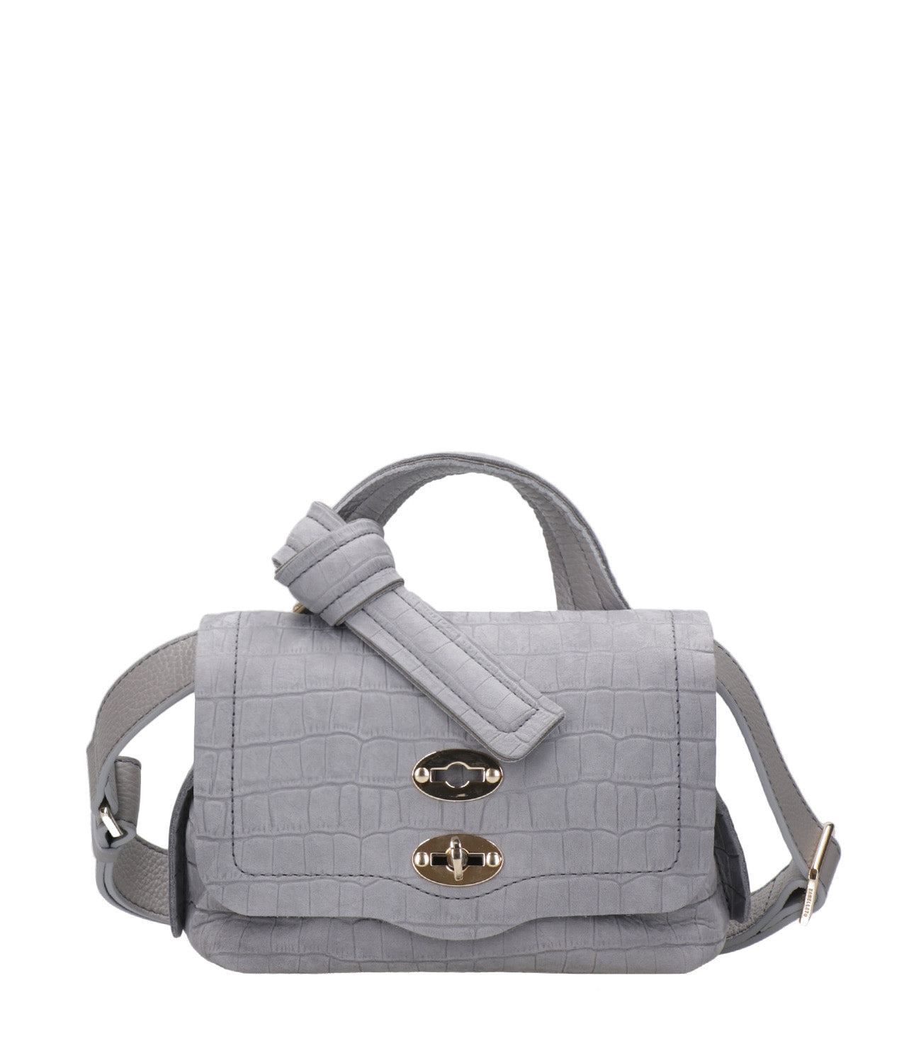 Zanellato | Bag Postina Jones Caiman Baby Light Grey