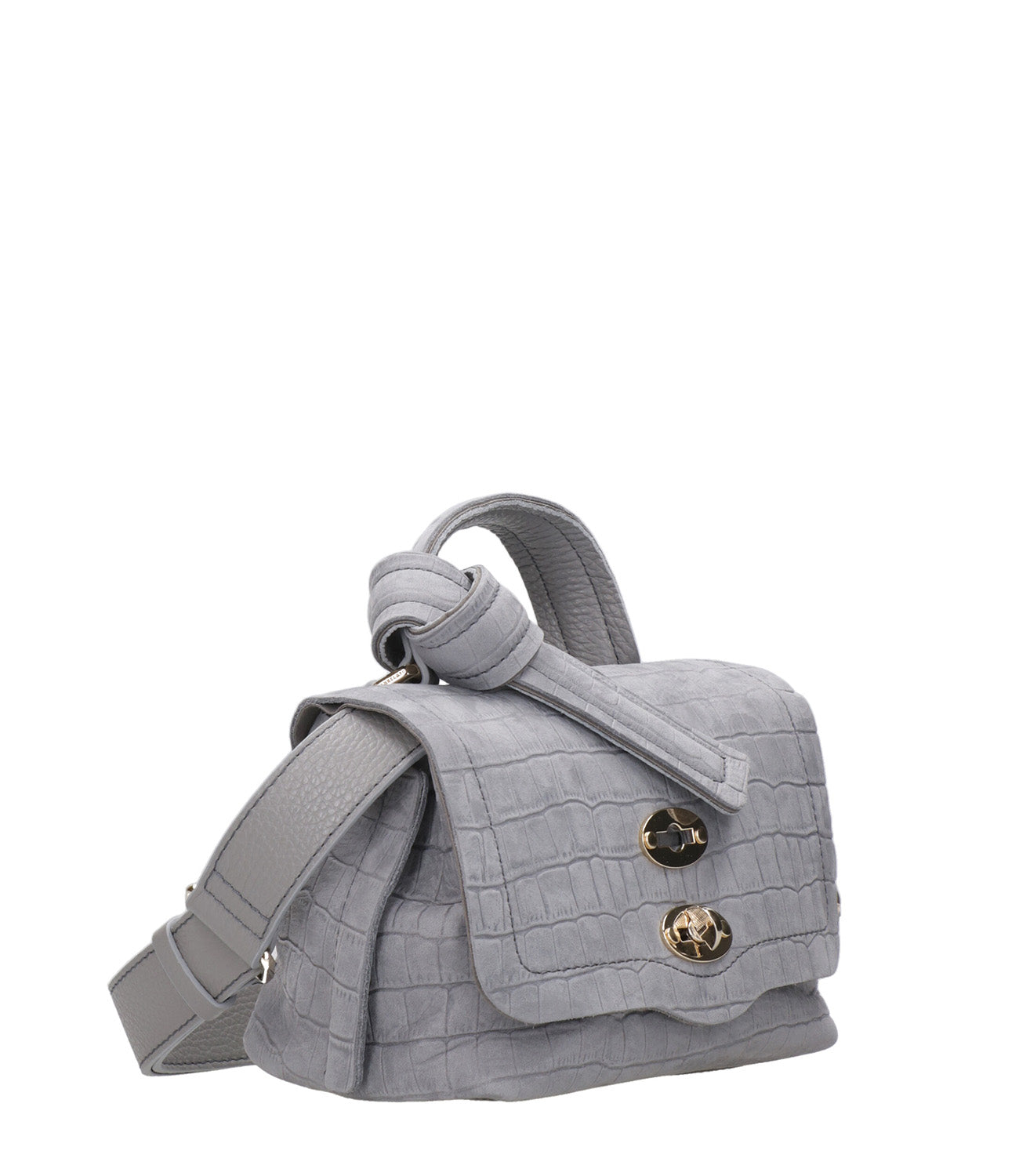 Zanellato | Bag Postina Jones Caiman Baby Light Grey