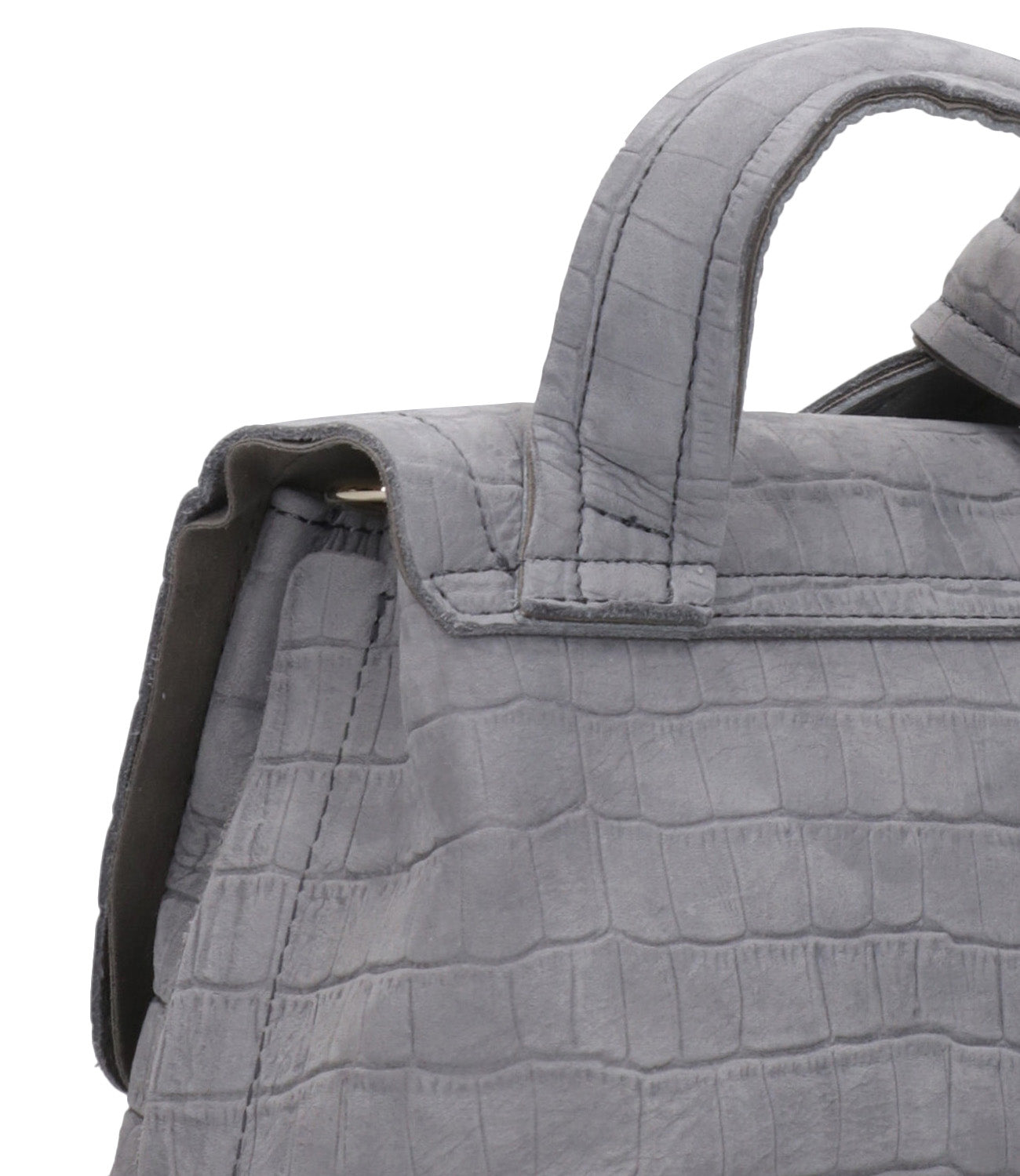 Zanellato | Bag Postina Jones Caiman Baby Light Grey