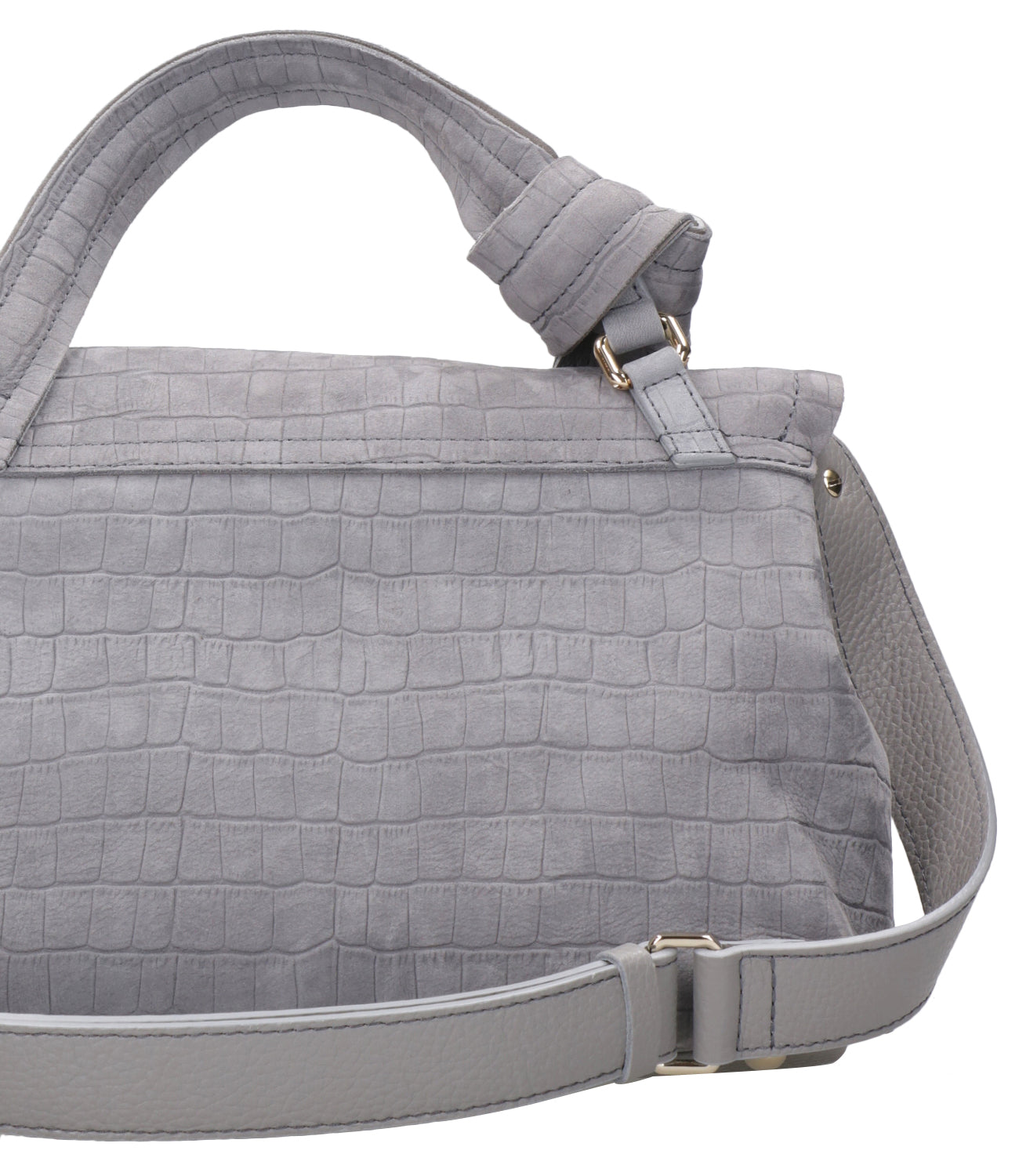 Zanellato | Bag Postina Jones Caiman S Light Grey