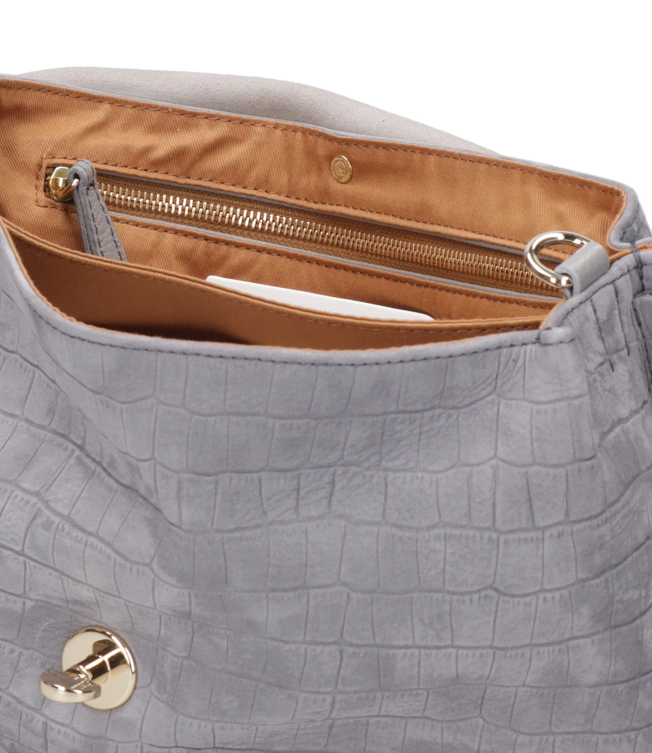 Zanellato | Bag Postina Jones Caiman S Light Grey