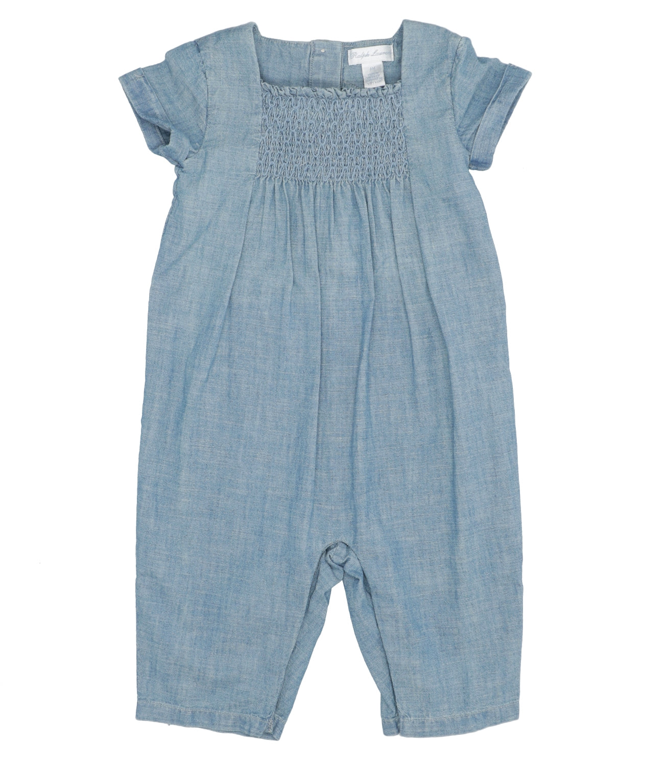 Chambray Smocked Coverall