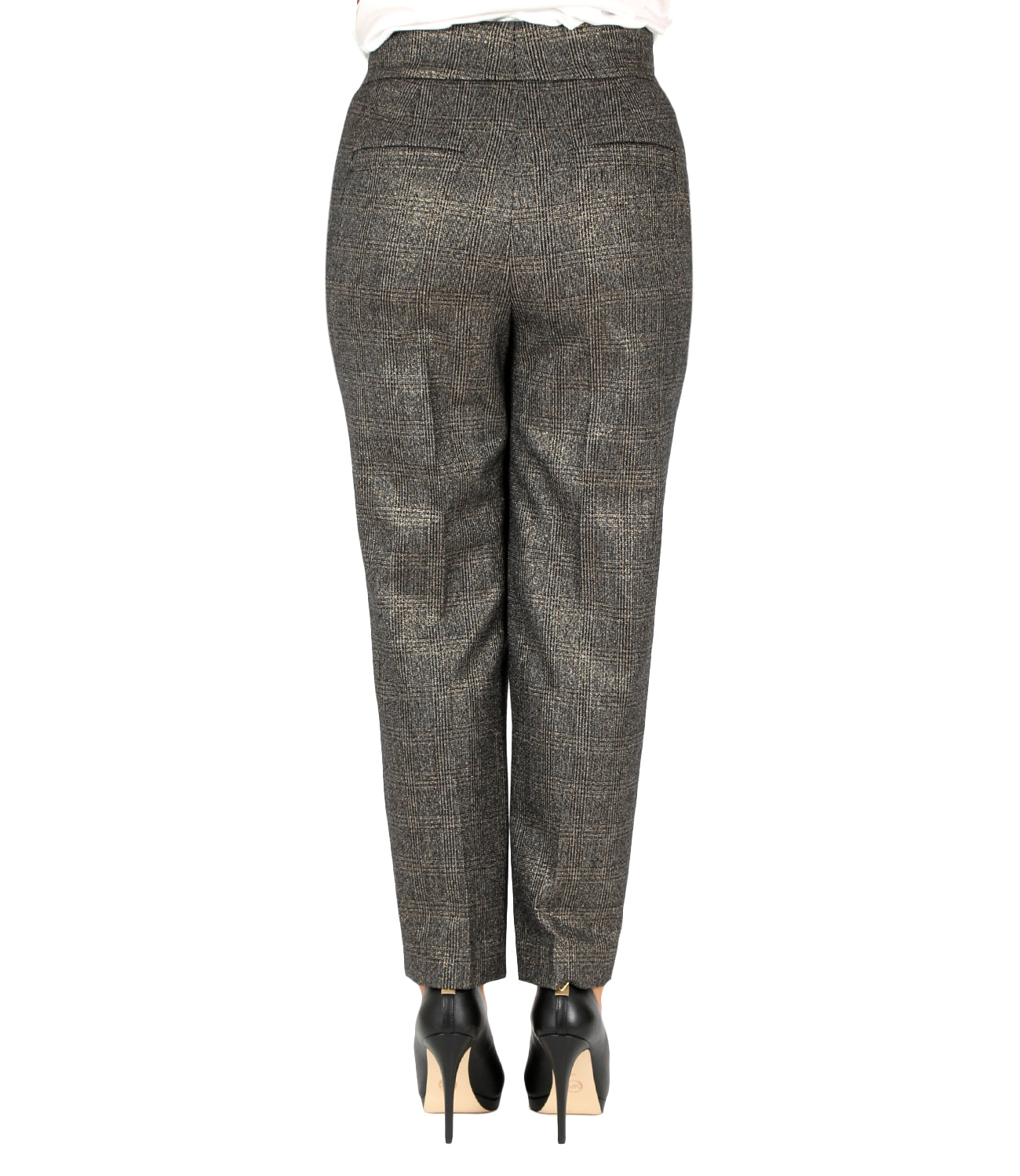 Pantalone "Soft Volume" in sparkling glen check di lana vergine