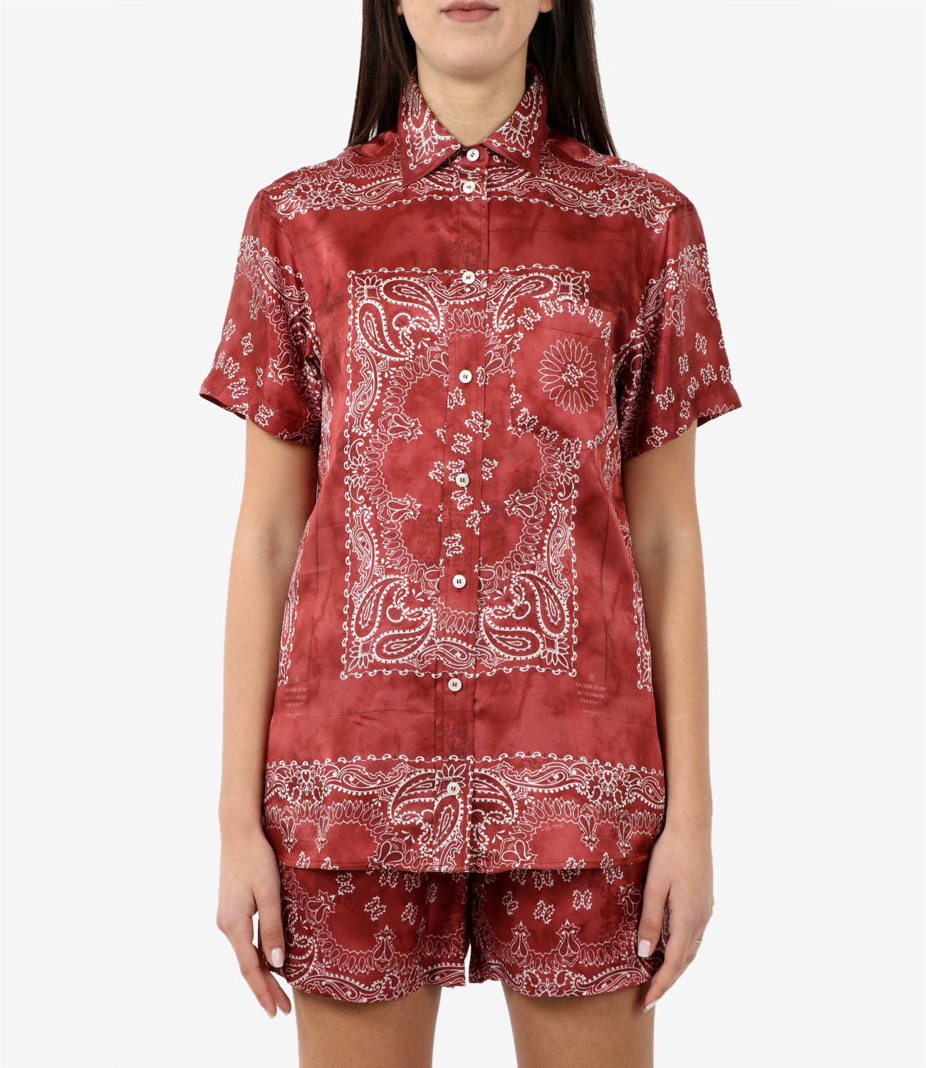 Camicia Rossa Stampa Bandana