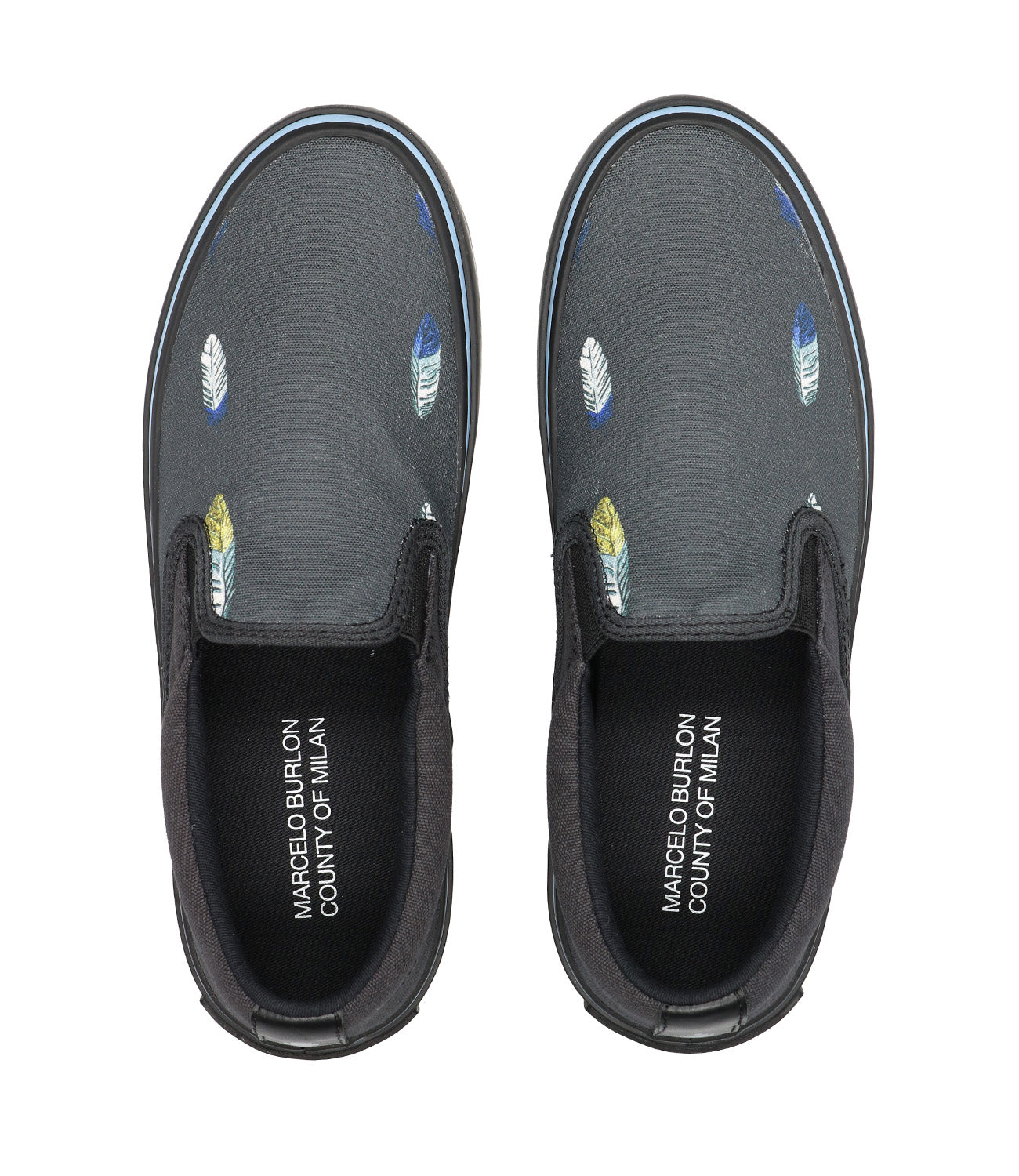 Slip On Feathers Vulcanized Black and Multicolor