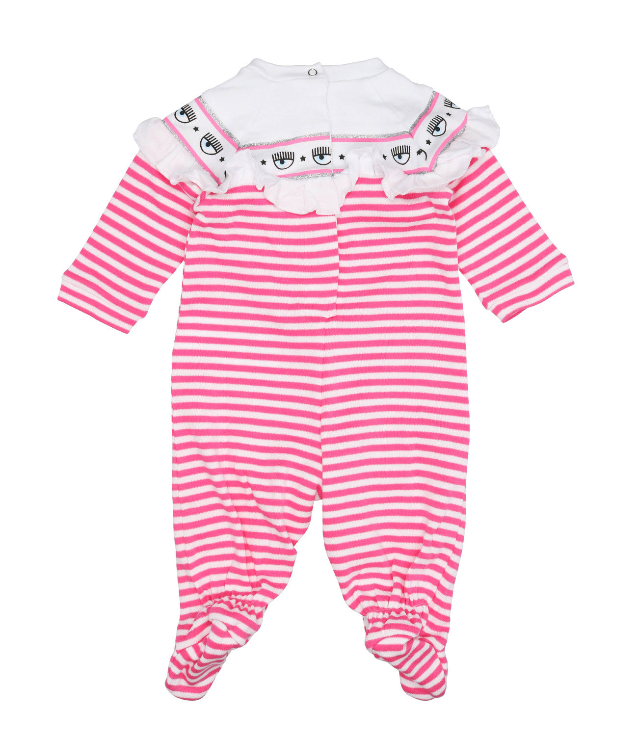 Chiara Ferragni Kids | Pink and White Logomania Babysuit