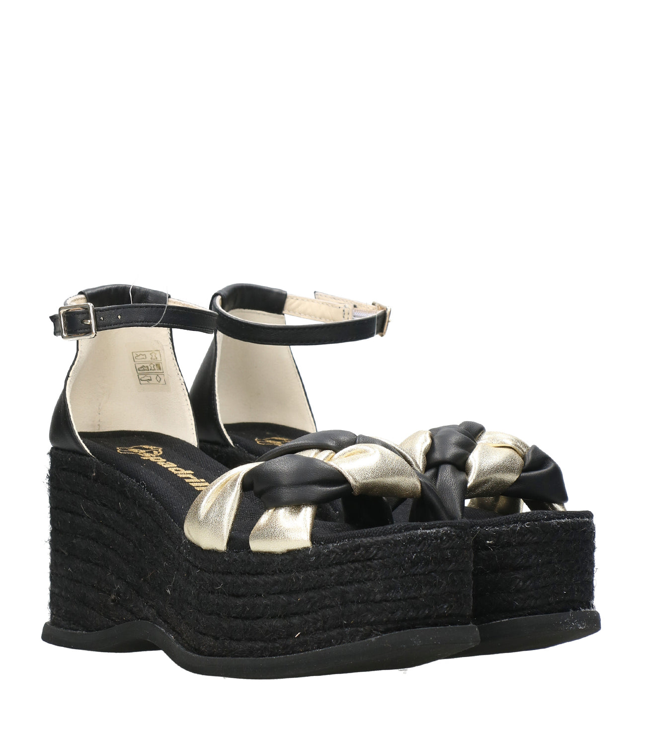 Espadrilles | Sandalo Mesi Pharos nero e oro