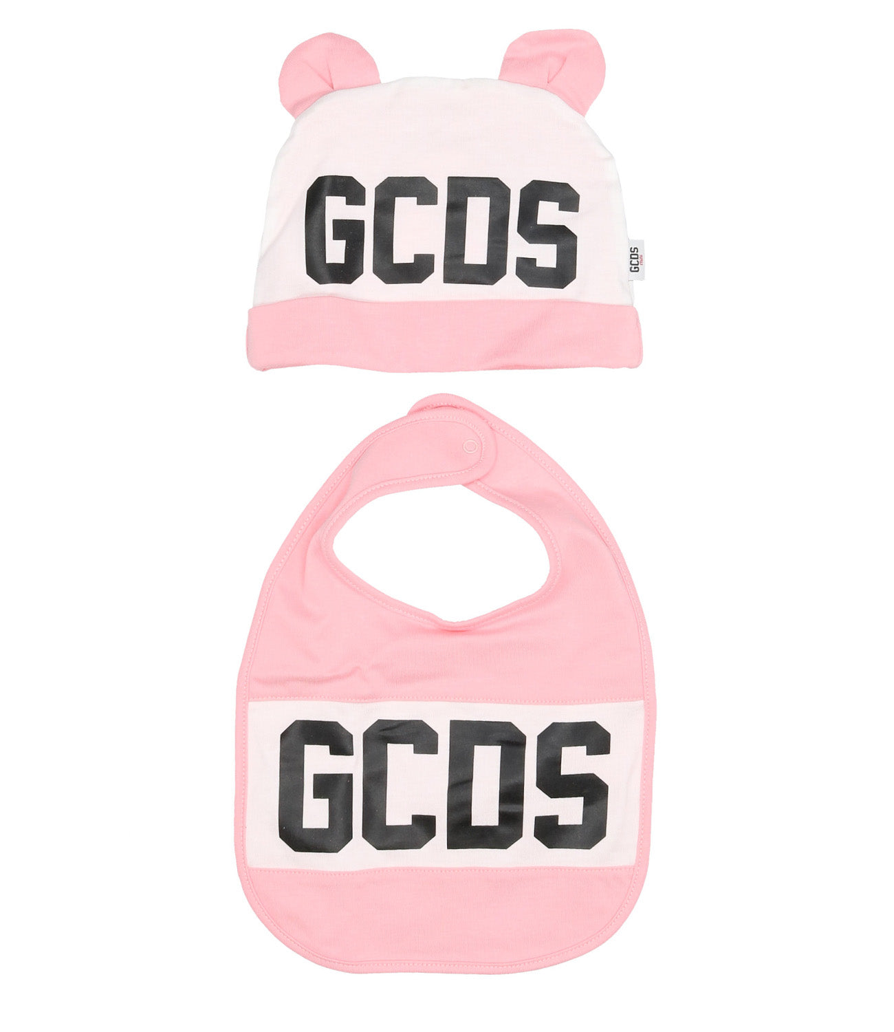 GCDS Mini | Set Bavaglino e Cappello Rosa Quarzo