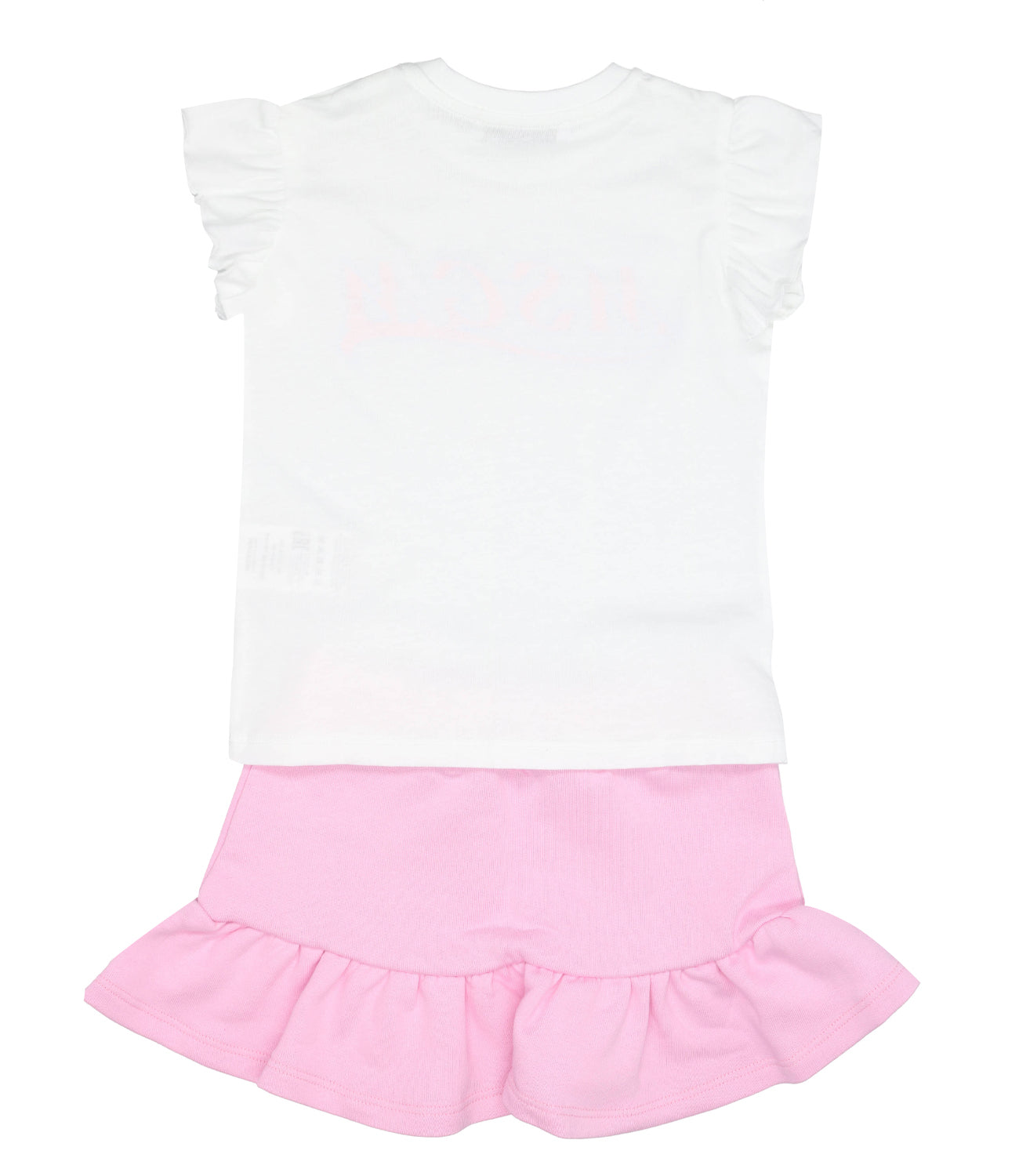 MSGM Kids | Set T-Shirt e Gonna Bianco e Rosa